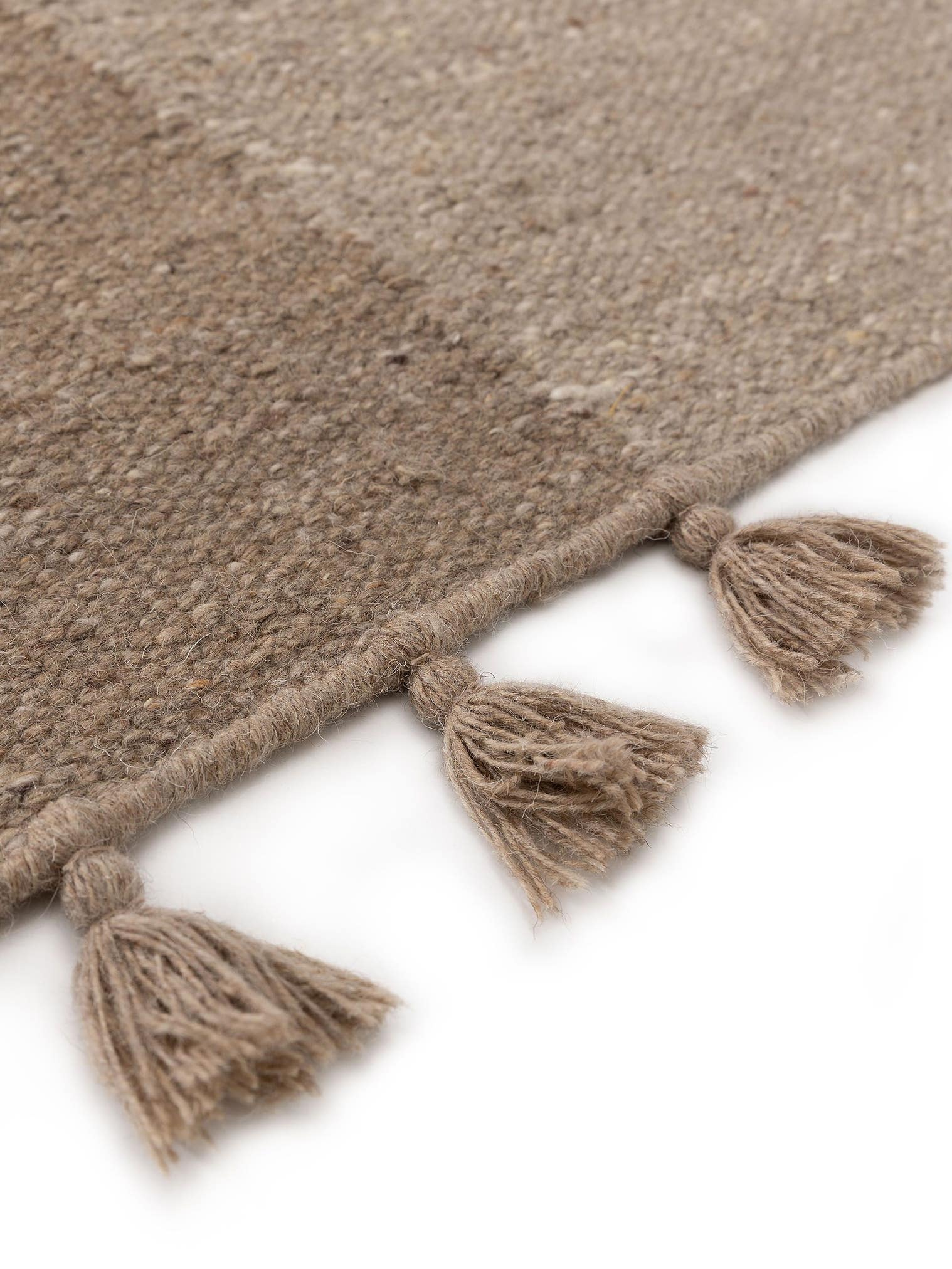 Rug made of 80% wool, 20% cotton in Grey with a 1- 5 mm high pile by benuta Pure