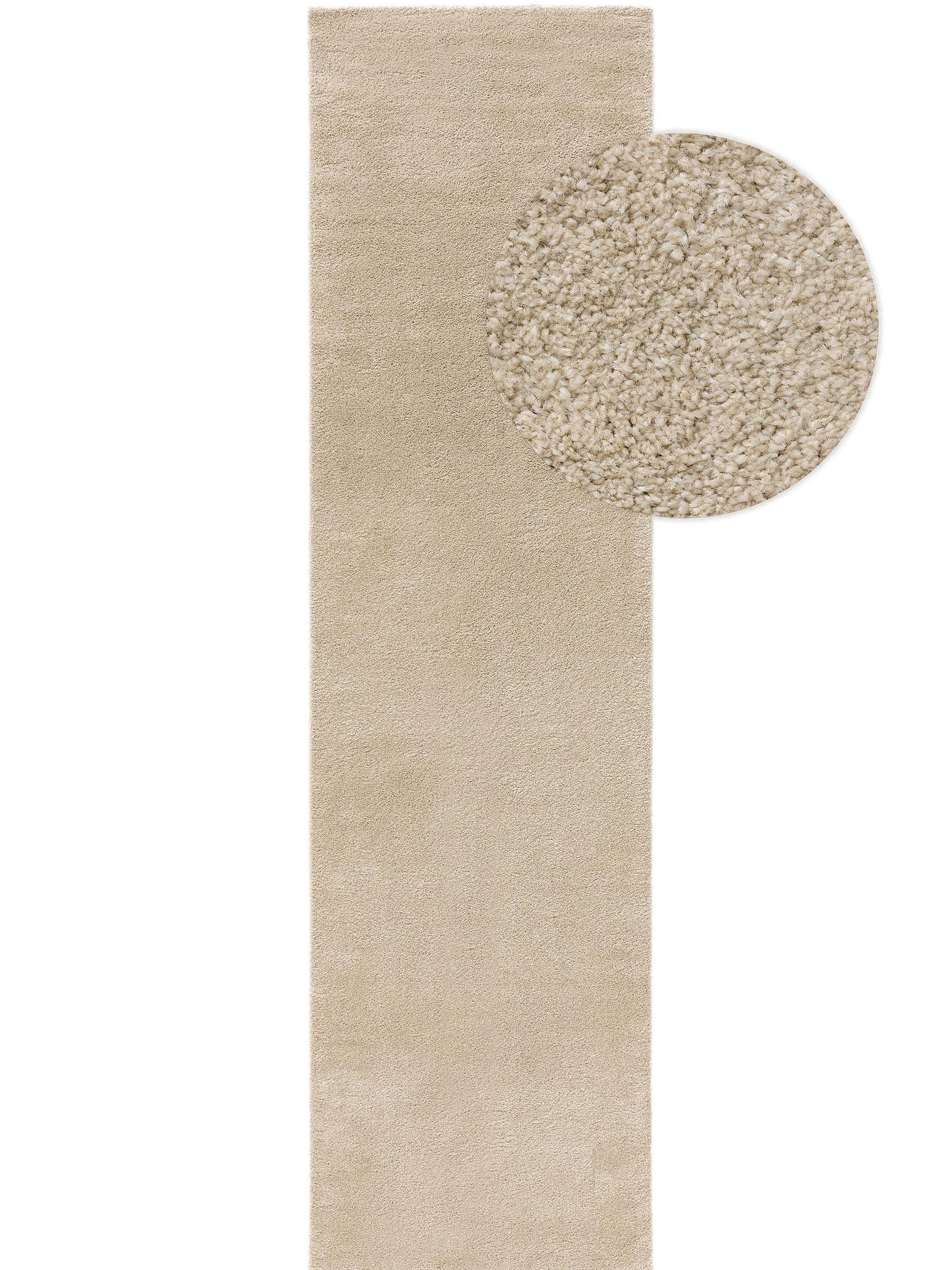 Tæppe af 100% Polypropylen i Beige med 21 - 30 mm høj luv fra benuta Nest