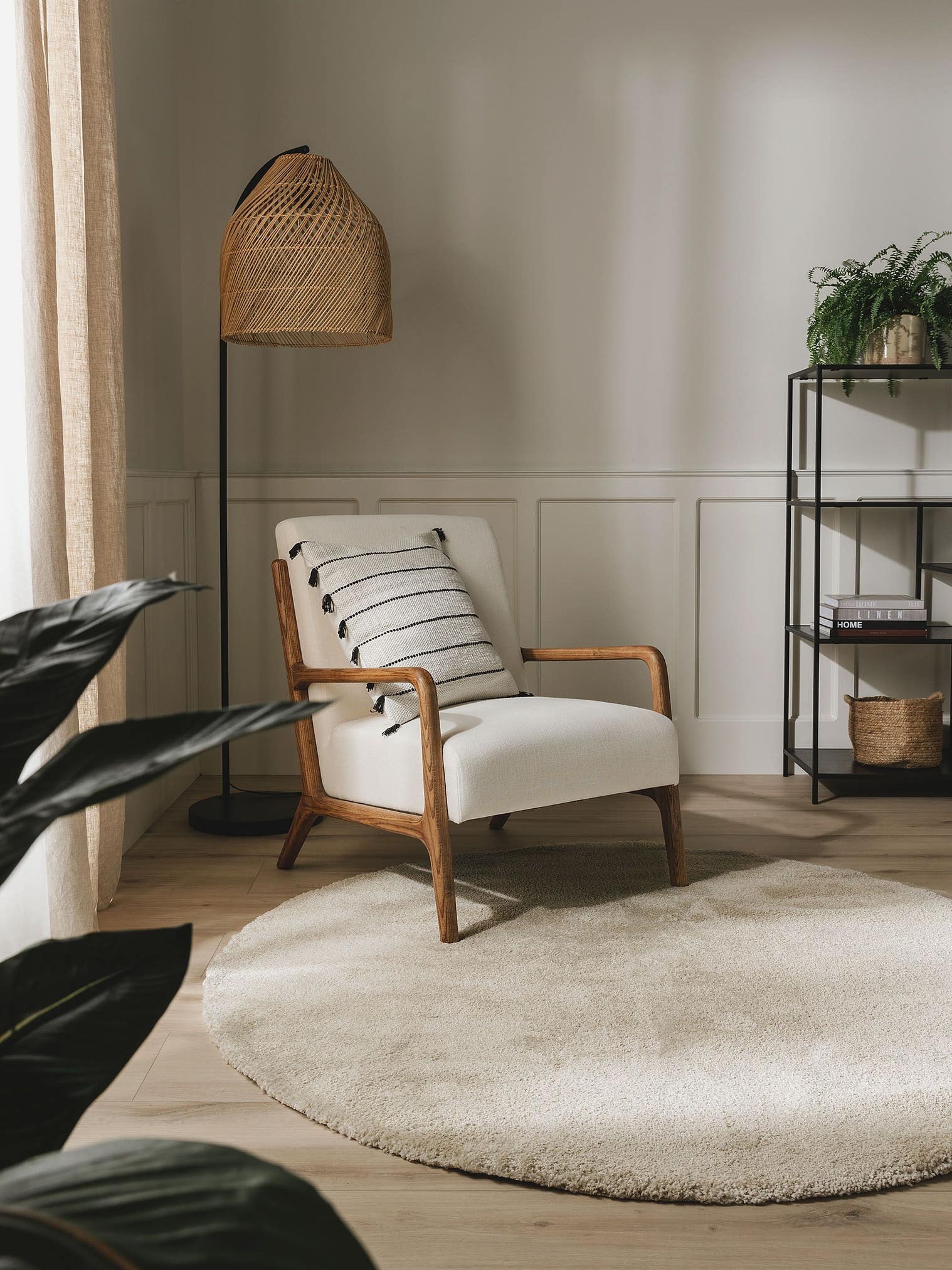 Tapis en 100% Polypropylène en Beige avec une pile de 21 - 30 mm de hauteur de benuta Nest