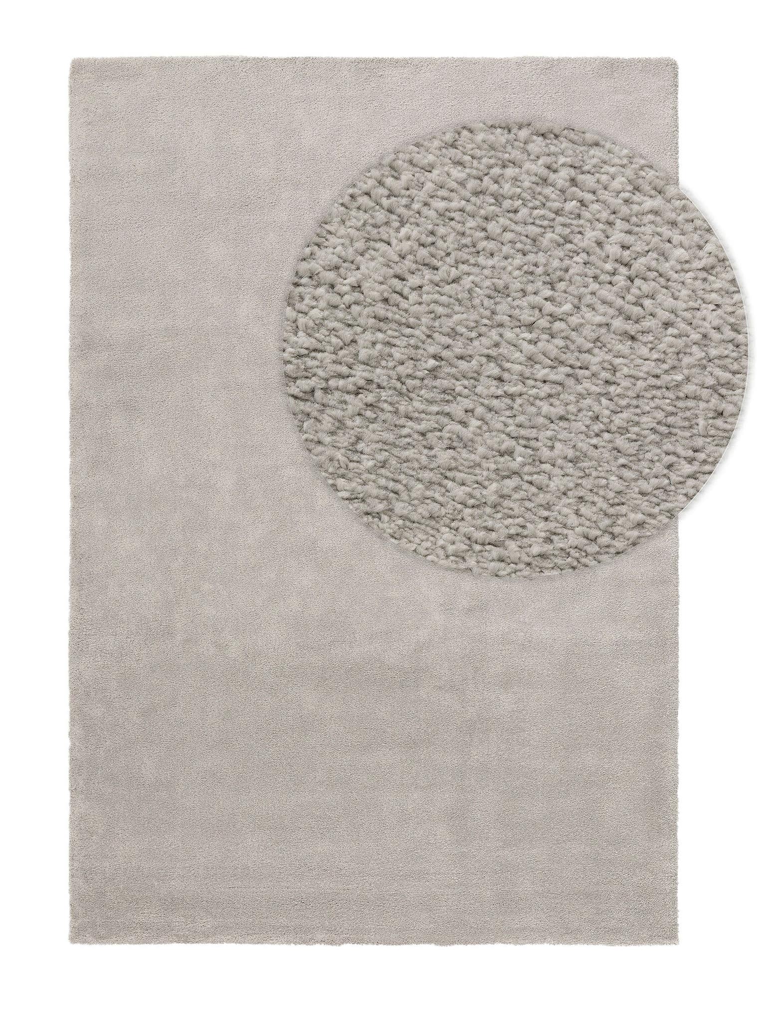 Rug made of 100% Polypropylene in Grey with a 21 - 30 mm high pile by benuta Nest