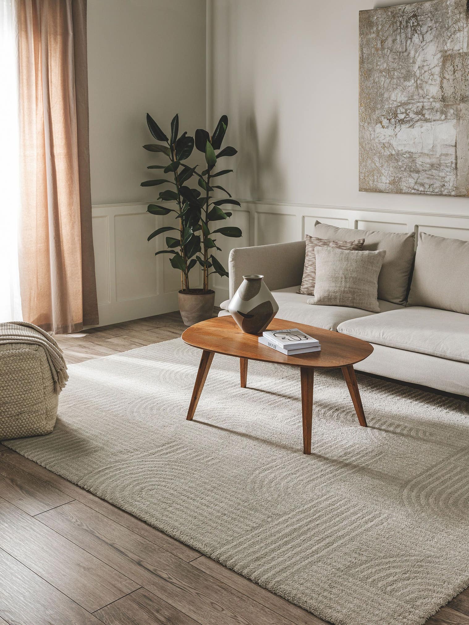 Rug made of 100% Polypropylene in Grey with a 21 - 30 mm high pile by benuta Nest