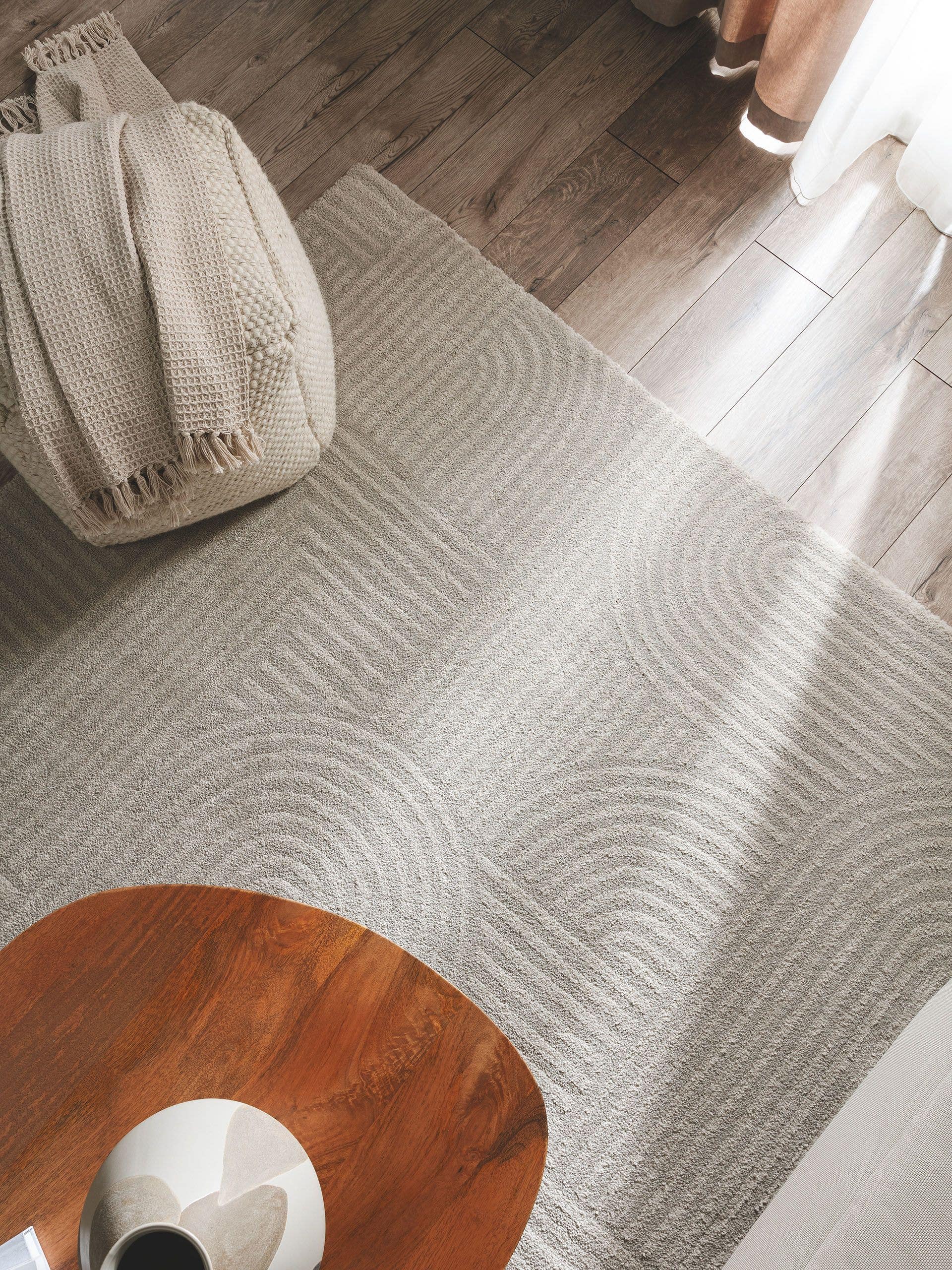 Rug made of 100% Polypropylene in Grey with a 21 - 30 mm high pile by benuta Nest