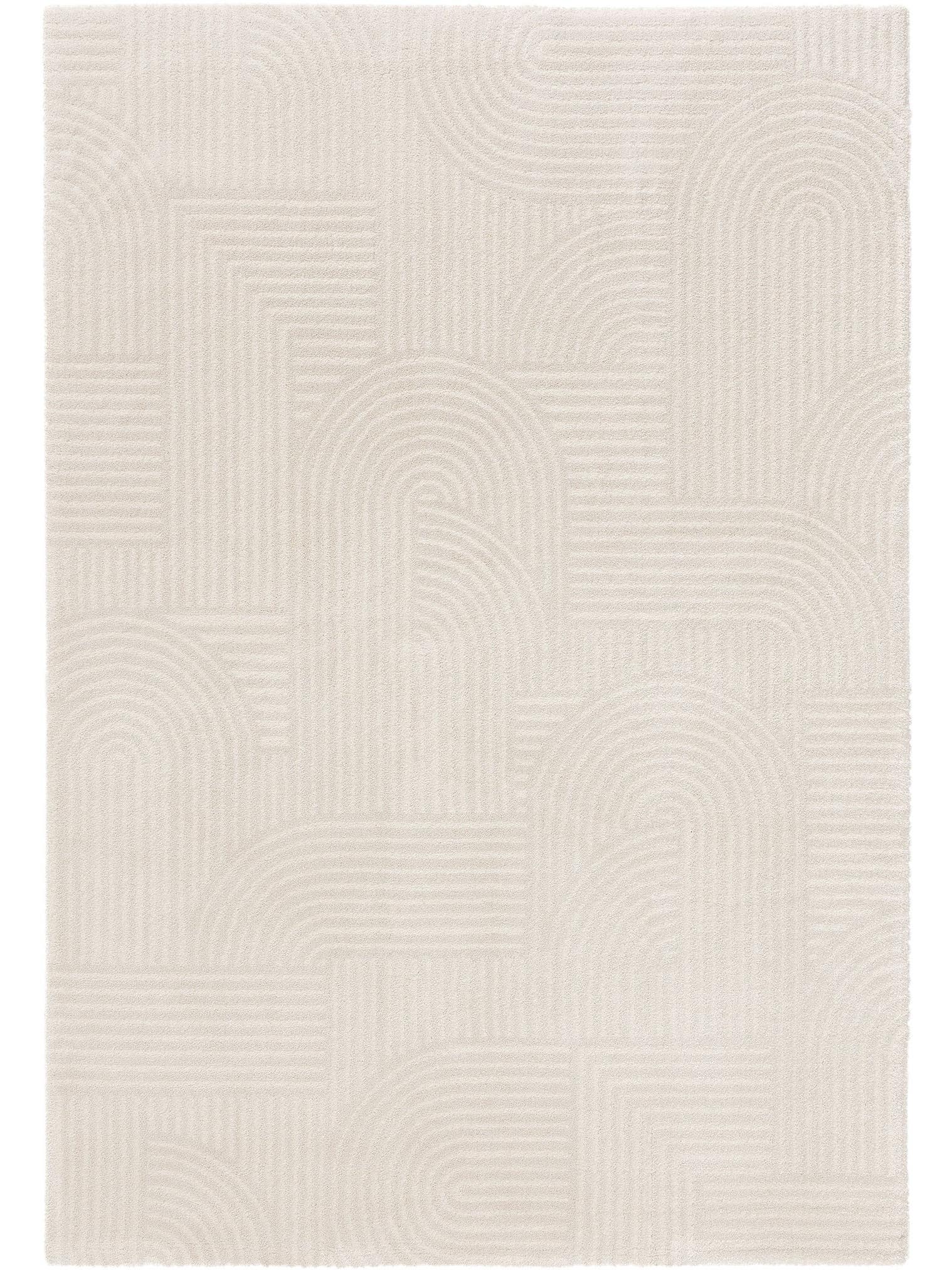 Teppich aus 100% Polypropylen in Weiß mit 21 bis 30 mm hohem Flor von benuta Nest