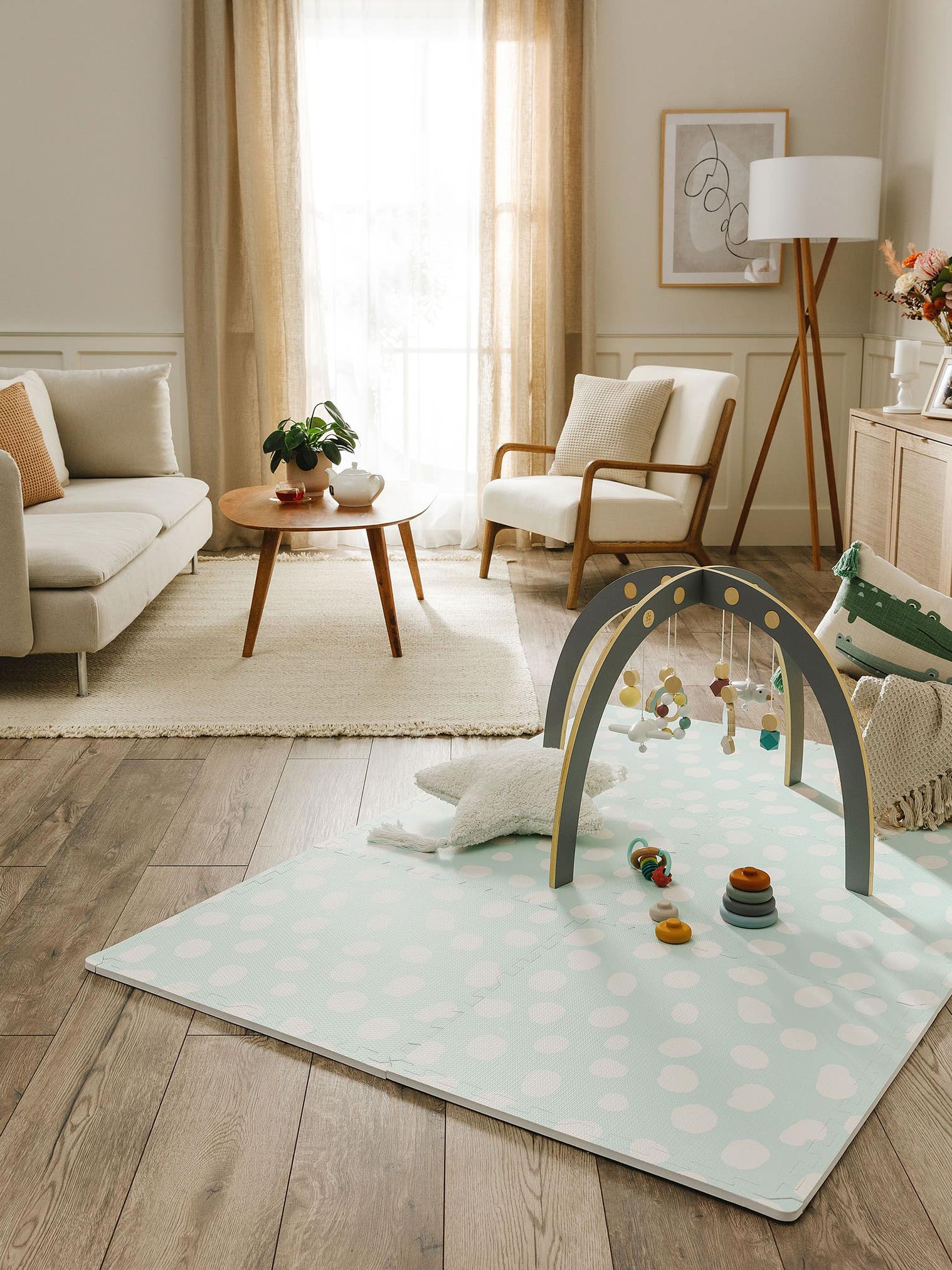 Playmat Savannah Mint in AnimalDesign design made of 100% EVA foam by Lytte