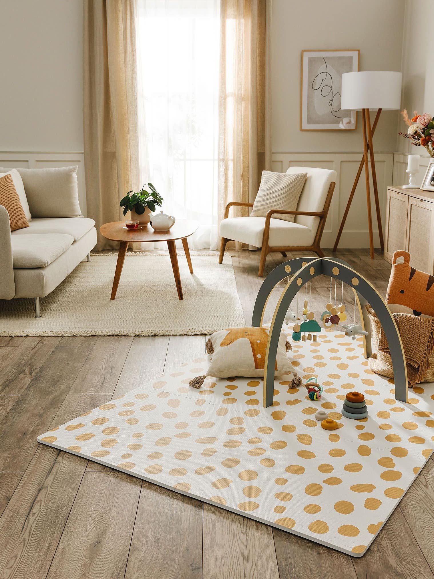 Speelmat Savannah Crème/Geel in AnimalDesign-ontwerp van 100% EVA-Schuimstof door Lytte