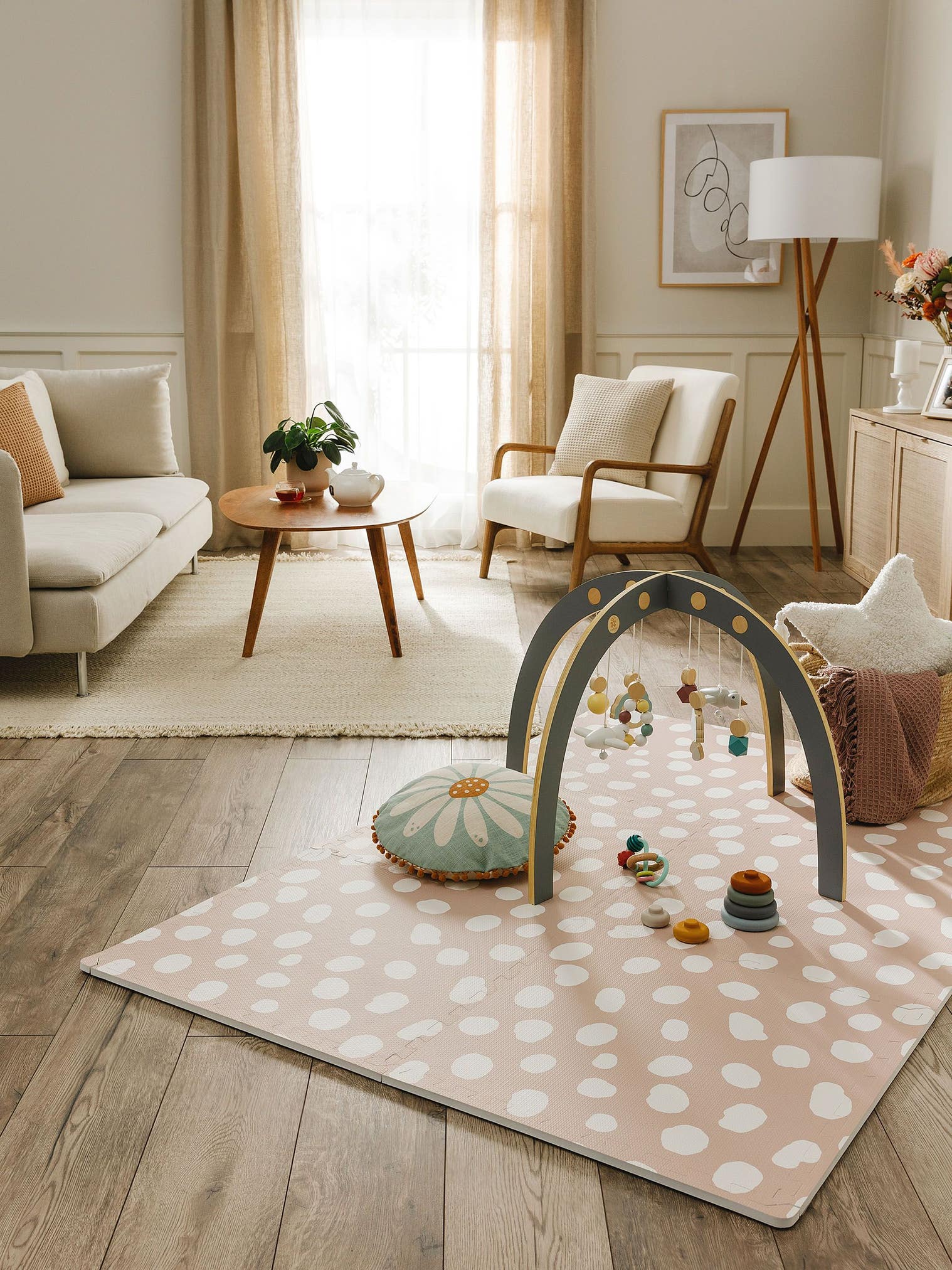 Spielmatte Savannah Rosa im Design Tiermotive aus 100% EVA-Schaumstoff von Lytte