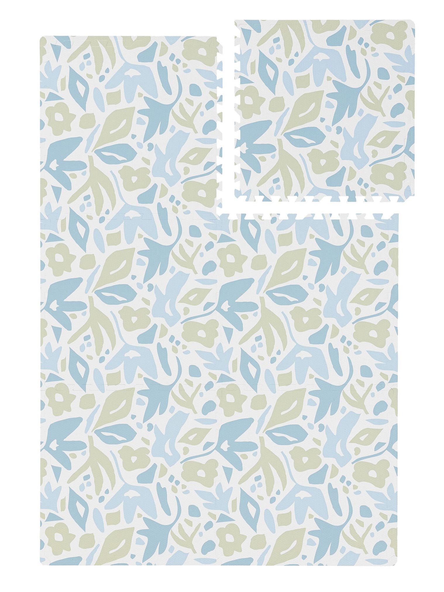 Spielmatte Flora Blau im Design Botanicals&Florals aus 100% EVA-Schaumstoff von Lytte