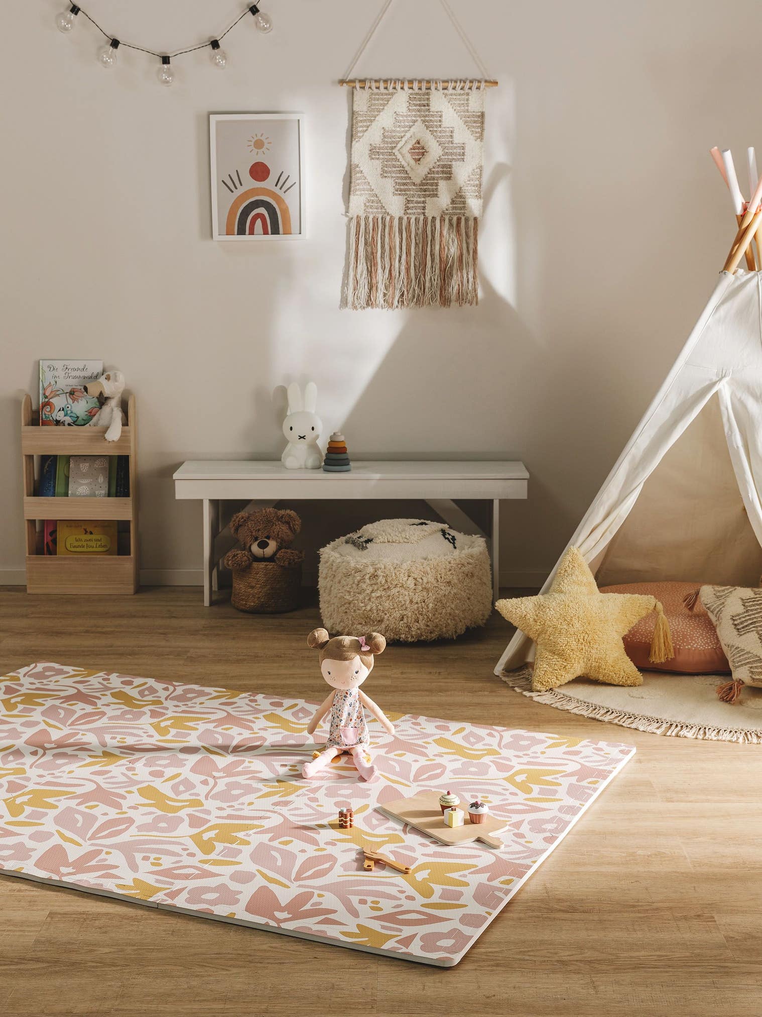 Spielmatte Flora Rosa im Design Botanicals&Florals aus 100% EVA-Schaumstoff von Lytte