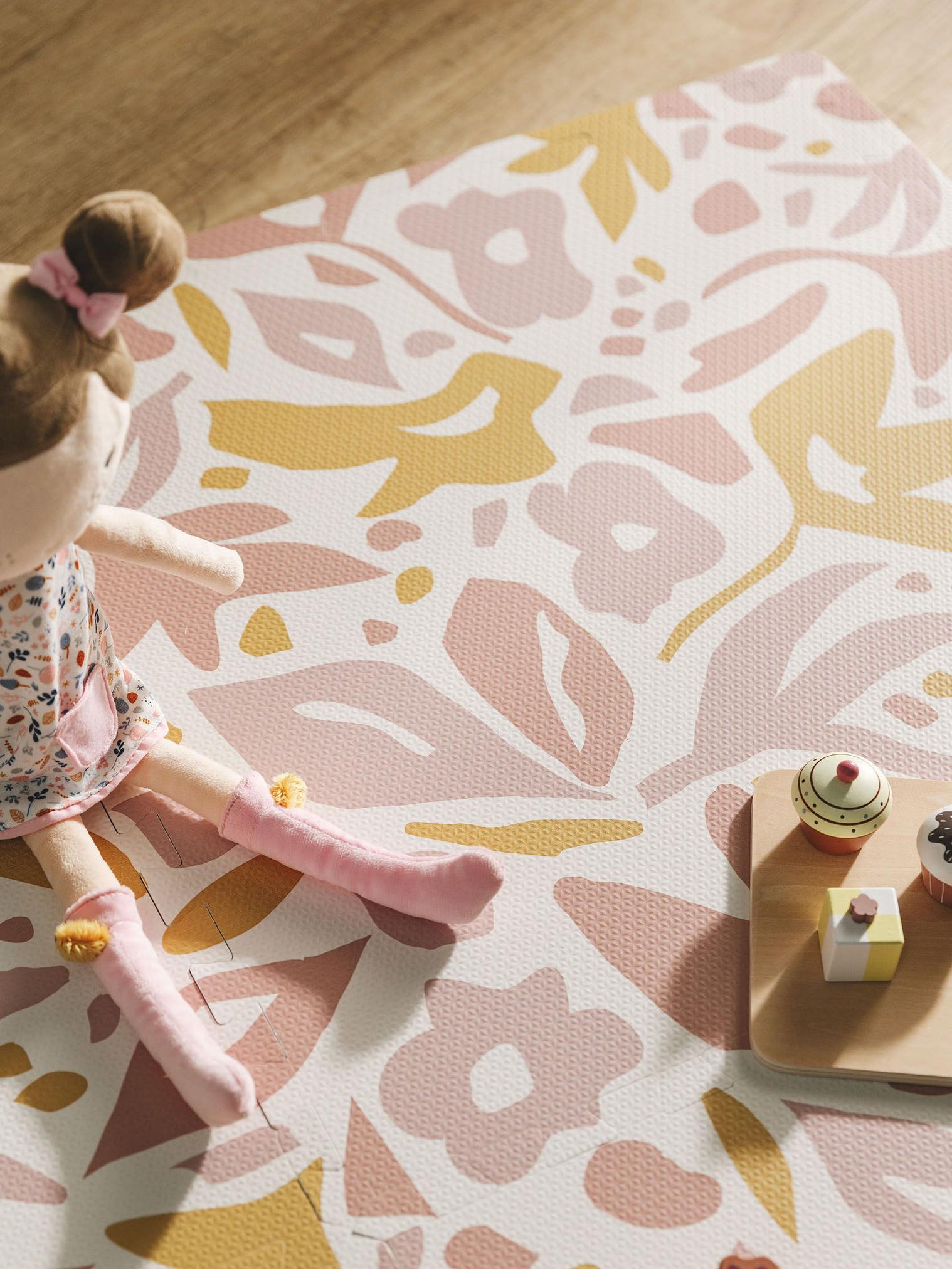 Spielmatte Flora Rosa im Design Botanicals&Florals aus 100% EVA-Schaumstoff von Lytte