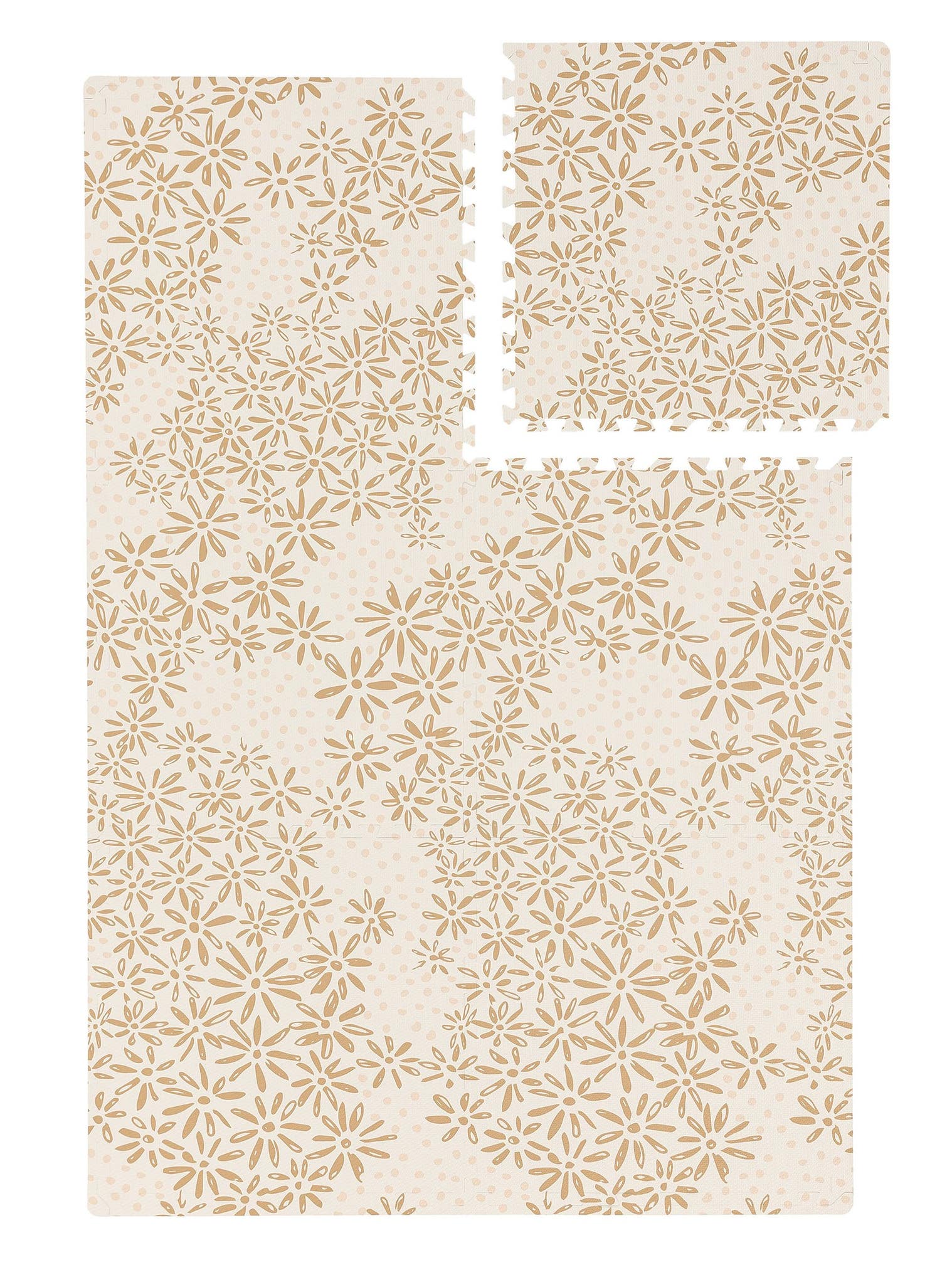 Spielmatte Daisy Beige im Design Botanicals&Florals aus 100% EVA-Schaumstoff von Lytte