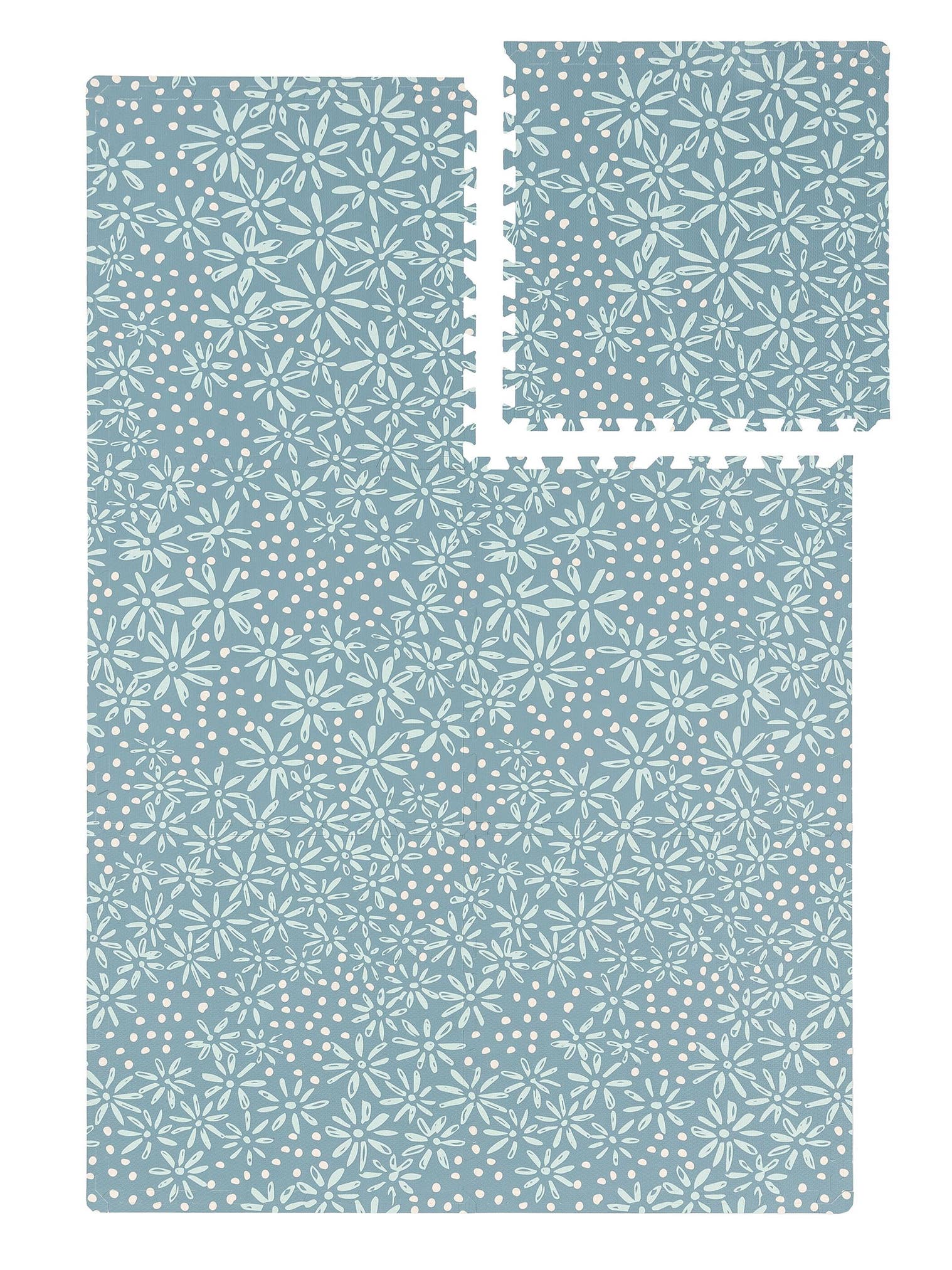 Alfombra de juego Daisy Azul con diseño de Botanicals&Florals en 100% Espuma EVA de Lytte