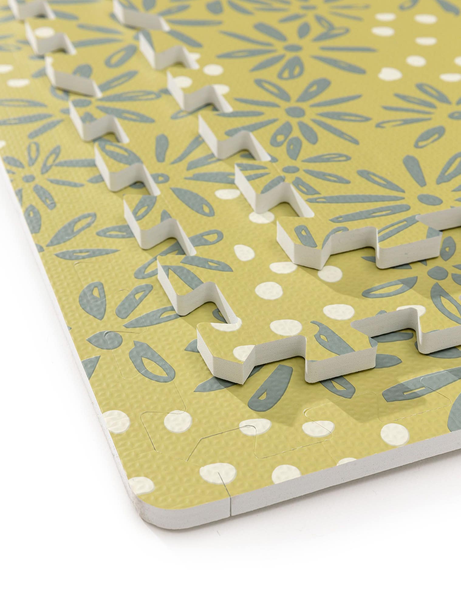 Spielmatte Daisy Grün im Design Botanicals&Florals aus 100% EVA-Schaumstoff von Lytte