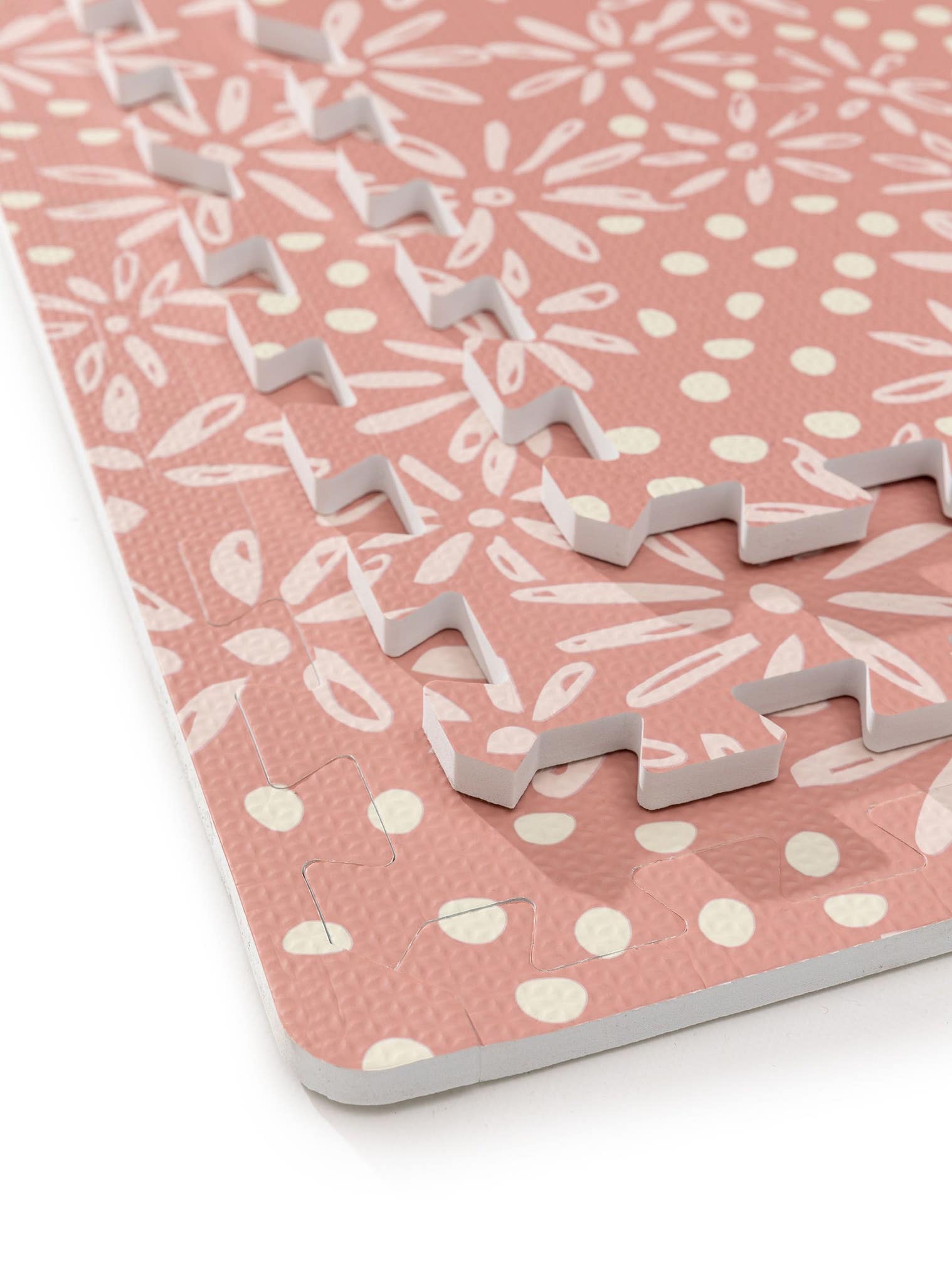 Spielmatte Daisy Rosa im Design Botanicals&Florals aus 100% EVA-Schaumstoff von Lytte