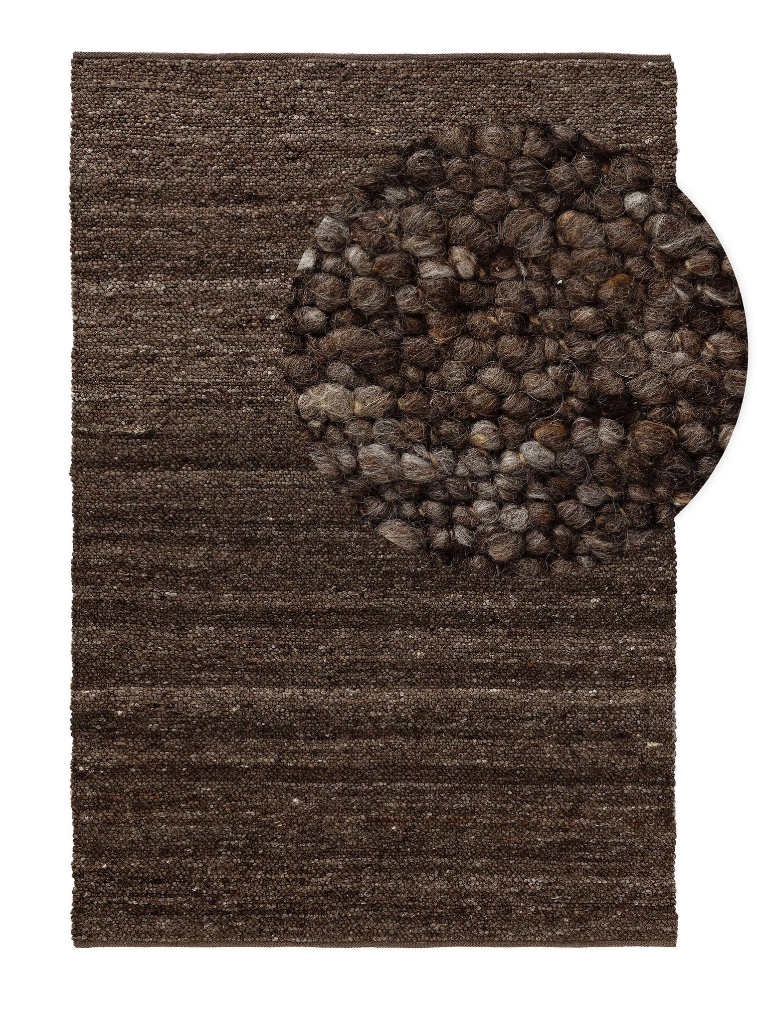 Teppe av 70 % ull, 30 % jute i Brun med 11 til 20 mm høy lugg fra benuta Pure