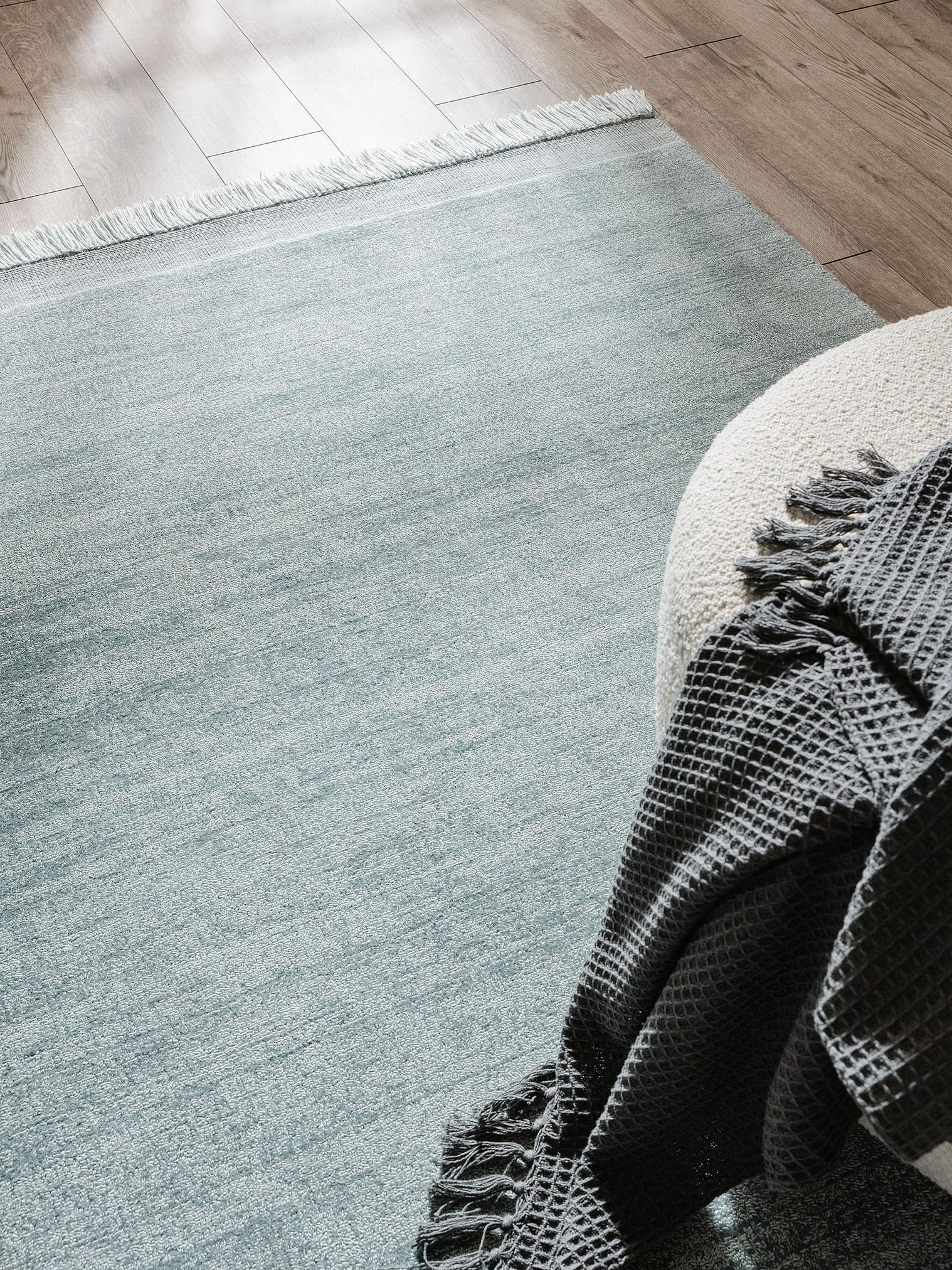 Alfombra de 80% Polyester, 20% Algodón en Turquesa con un pelo de {{Placeholder_Pile Height}} de altura de benuta Pure