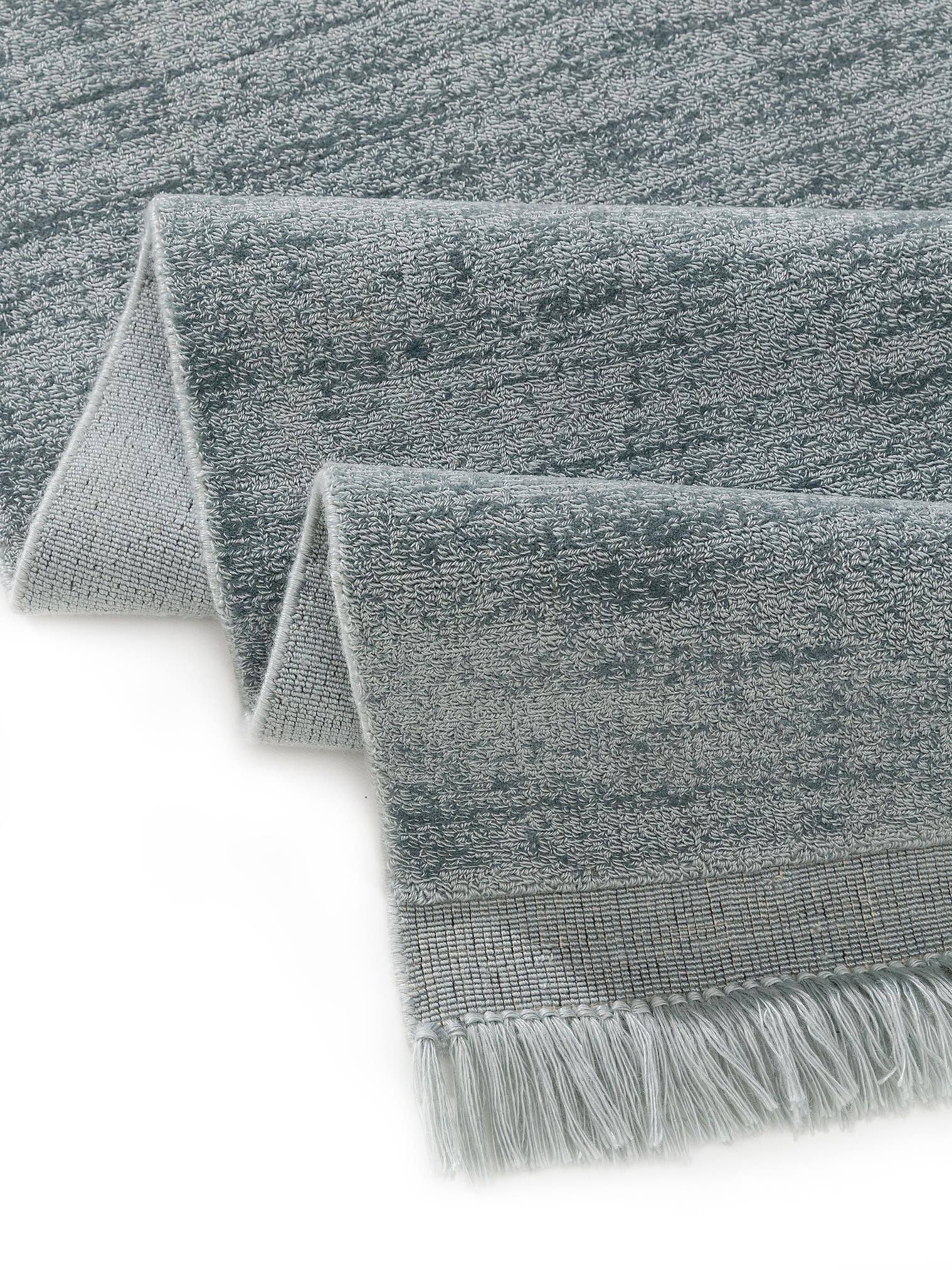 Tappeto di 80% Poliestere, 20% Cotone in Turchese con pelo alto 6 - 10 mm da benuta Pure