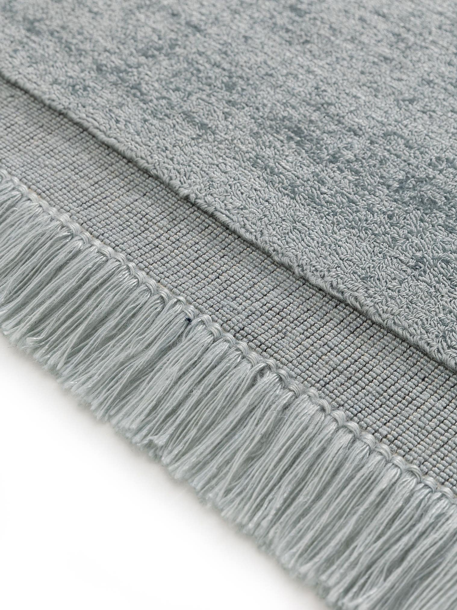 Tappeto di 80% Poliestere, 20% Cotone in Turchese con pelo alto 6 - 10 mm da benuta Pure