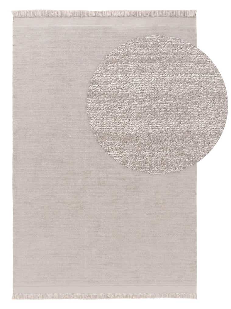 Rug made of 80% Polyester, 20% Cotton in Grey with a 6 - 10 mm high pile by benuta Pure