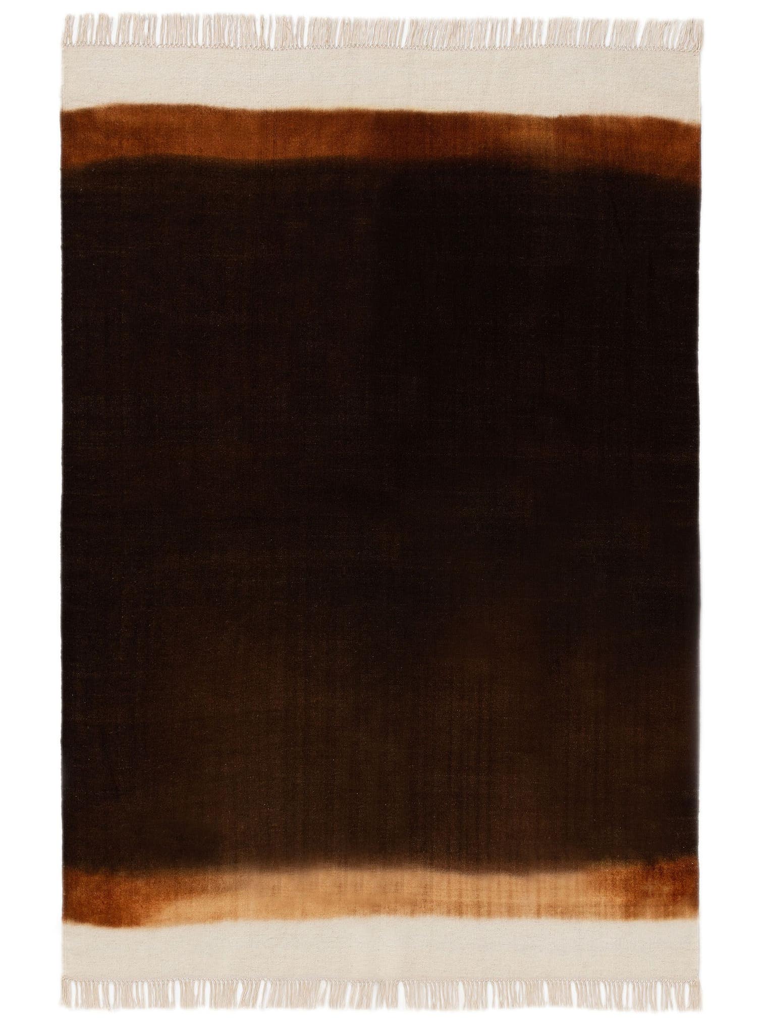 Tapis en 80% laine, 20% coton en Marron avec une pile de 1- 5 mm de hauteur de benuta Pop