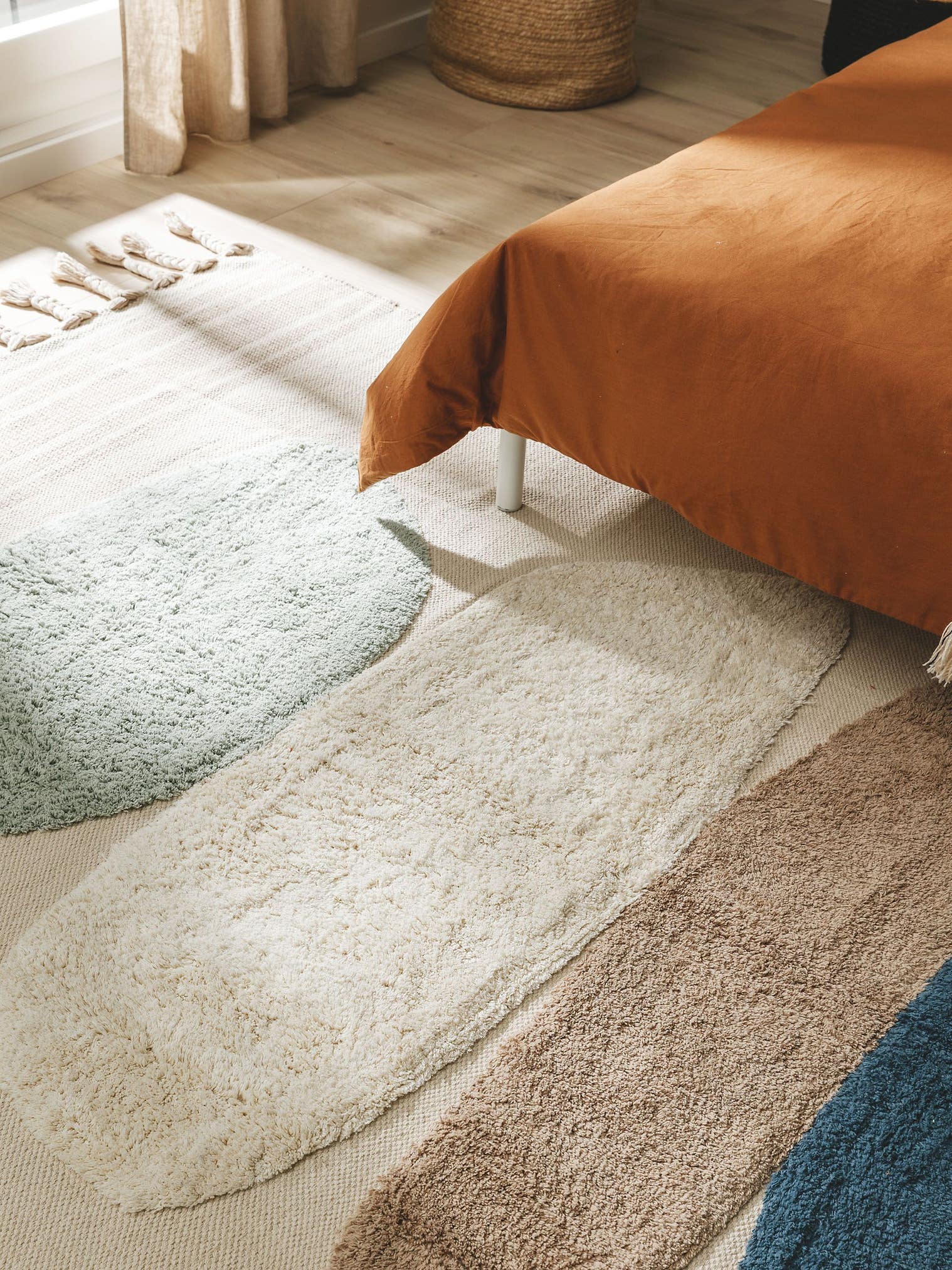 Tappeto di 100% Cotone in Azzurro con pelo alto 1- 5 mm da benuta Pop