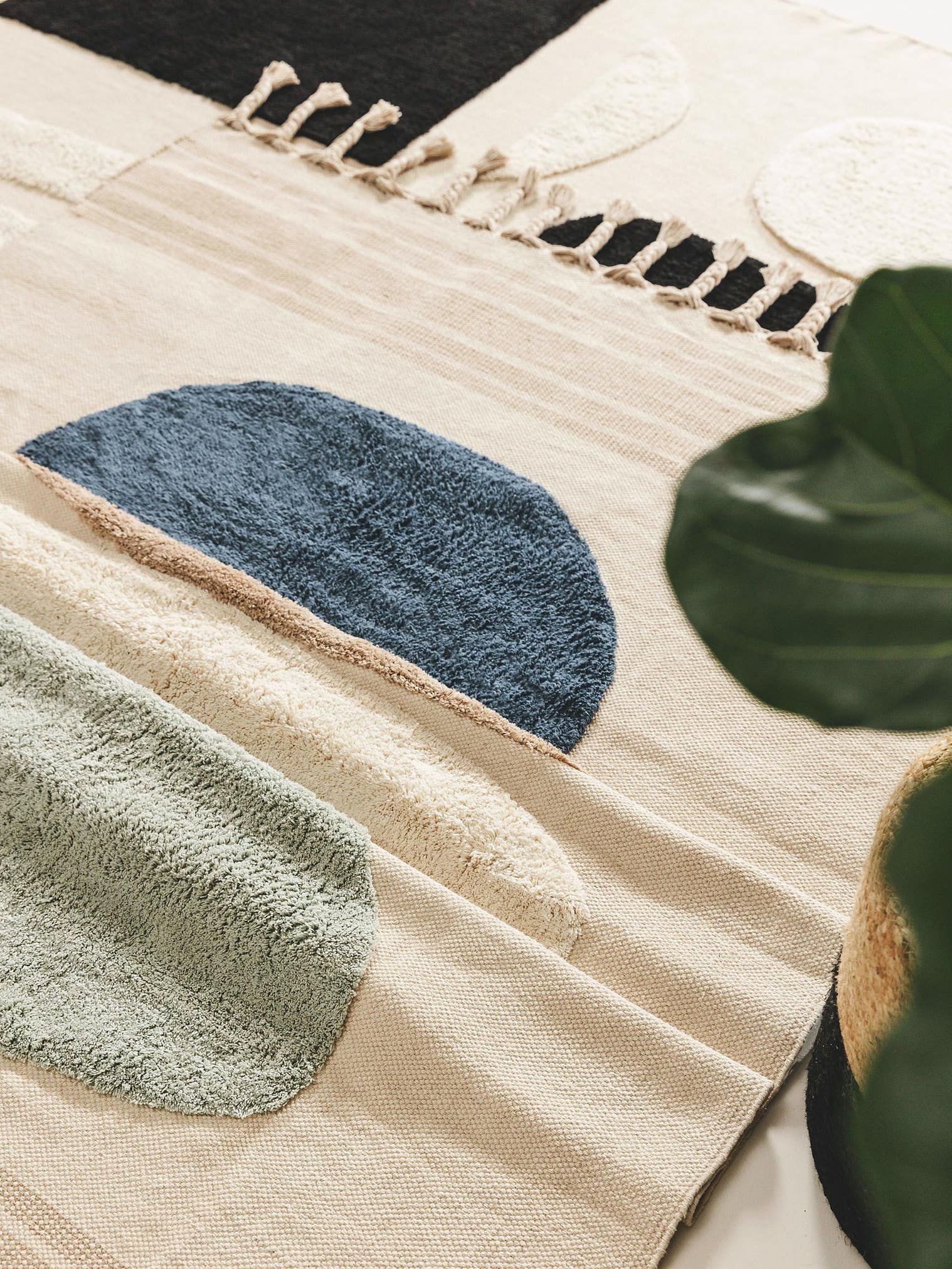 Tappeto di 100% Cotone in Azzurro con pelo alto 1- 5 mm da benuta Pop
