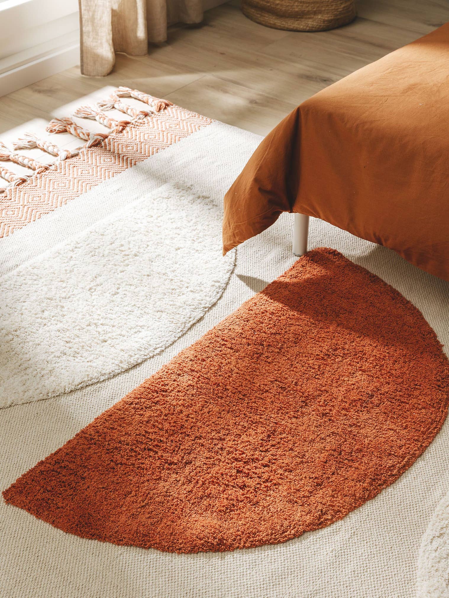 Rug made of 100% Cotton in Orange with a 1- 5 mm high pile by benuta Pop