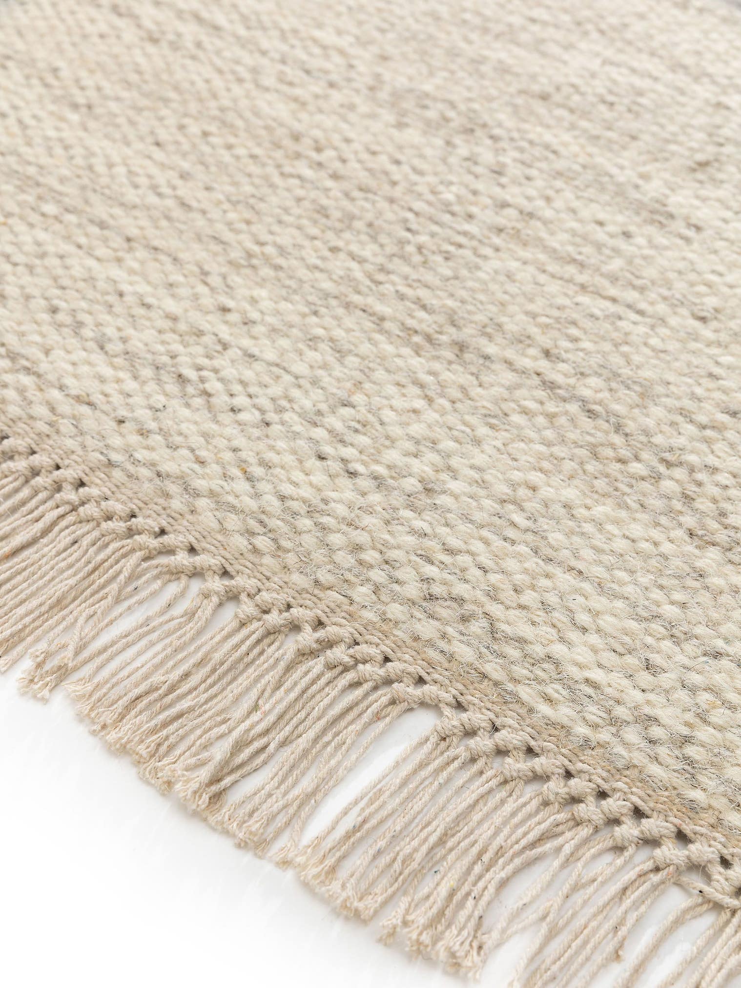 Tappeto di 80% lana, 20% cotone in Beige con pelo alto 1- 5 mm da benuta Pure