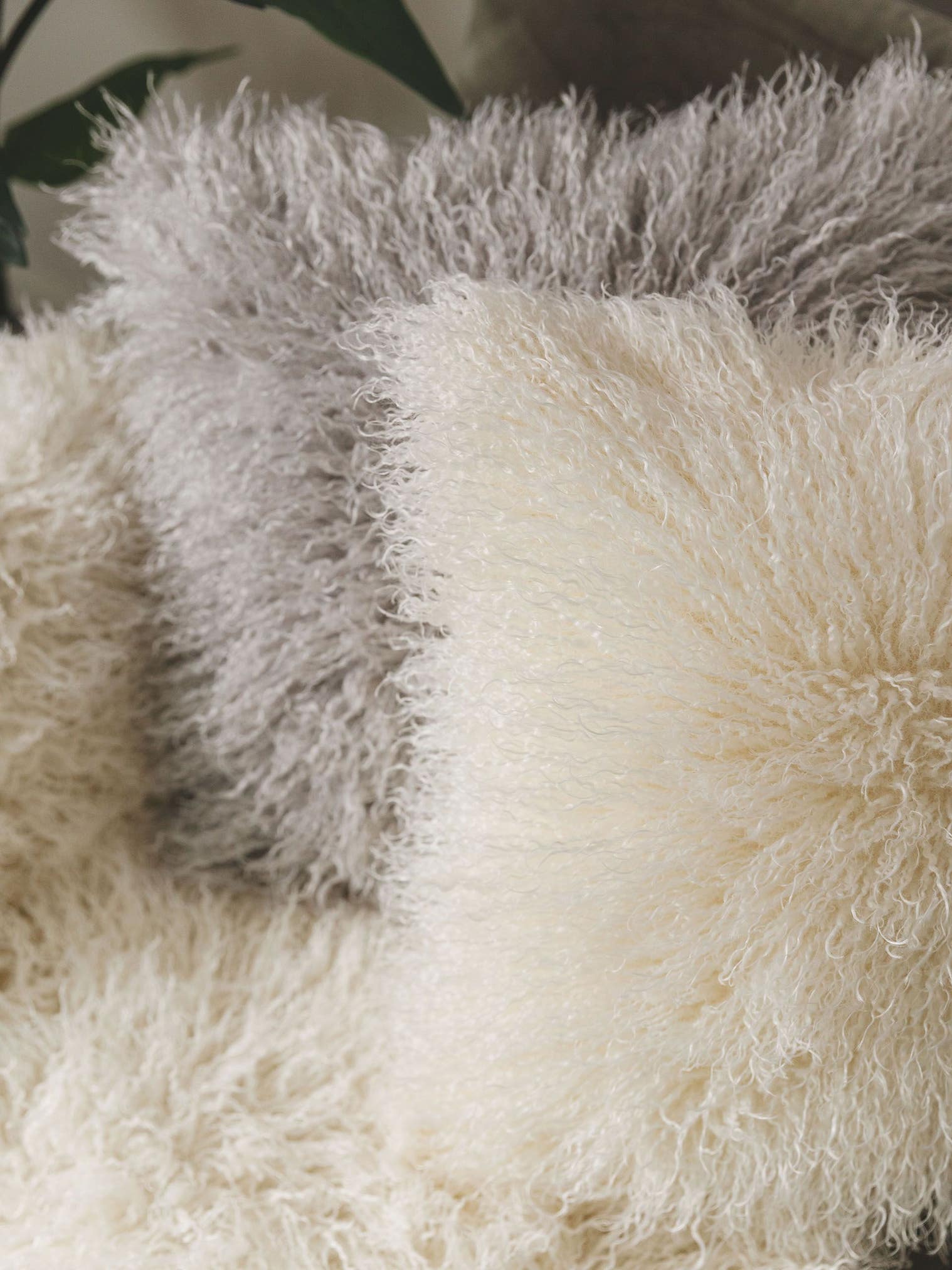 Cushion Cover Oscar Cream in Uni design made of 100% Polyester by benuta Nest