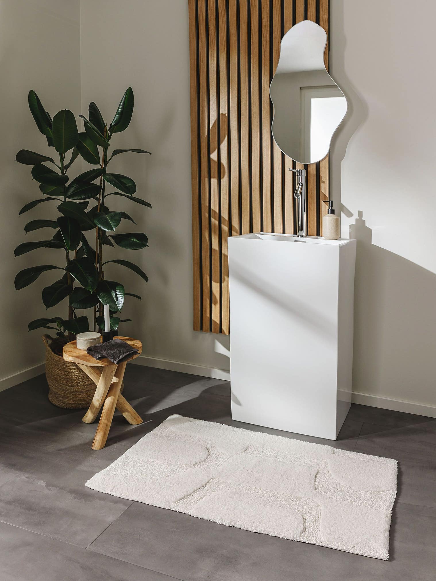 Tappeto di 100% Cotone in Bianco con pelo alto 6 - 10 mm da benuta Nest