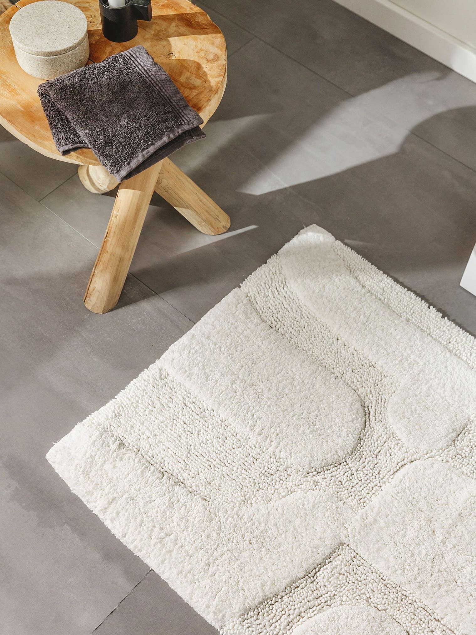 Tappeto di 100% Cotone in Bianco con pelo alto 6 - 10 mm da benuta Nest