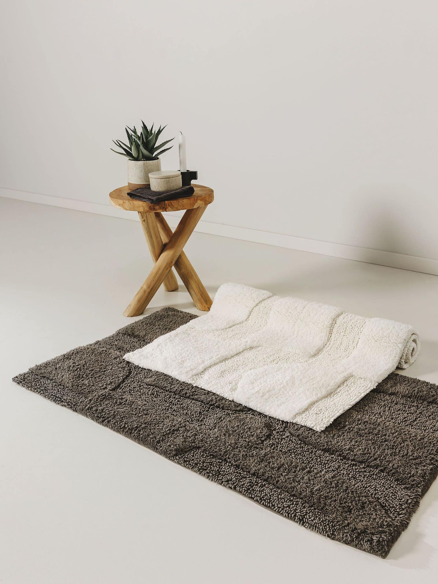 Tappeto di 100% Cotone in Bianco con pelo alto 6 - 10 mm da benuta Nest