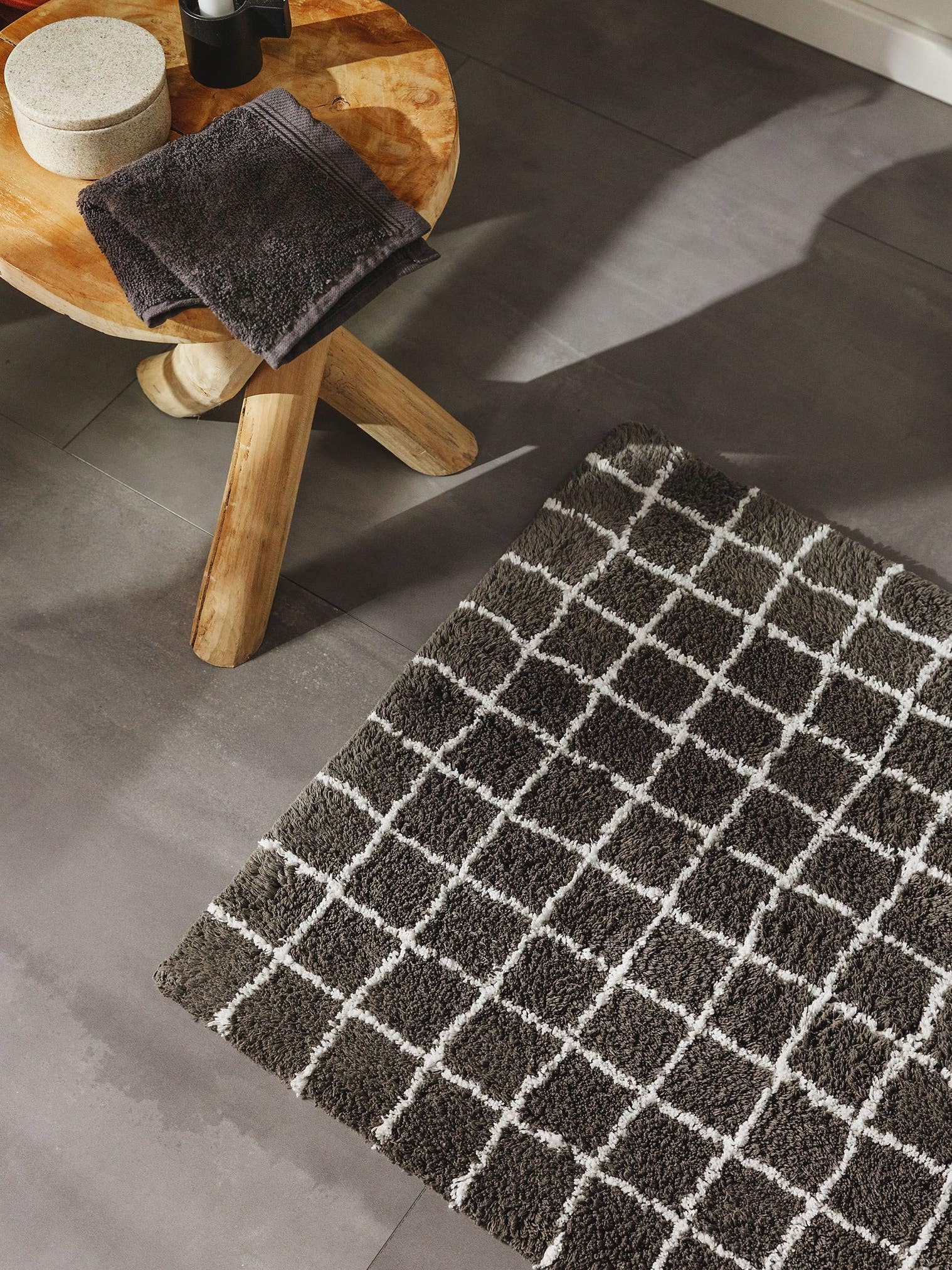 Tappeto di 100% Cotone in Grigio con pelo alto 6 - 10 mm da benuta Nest