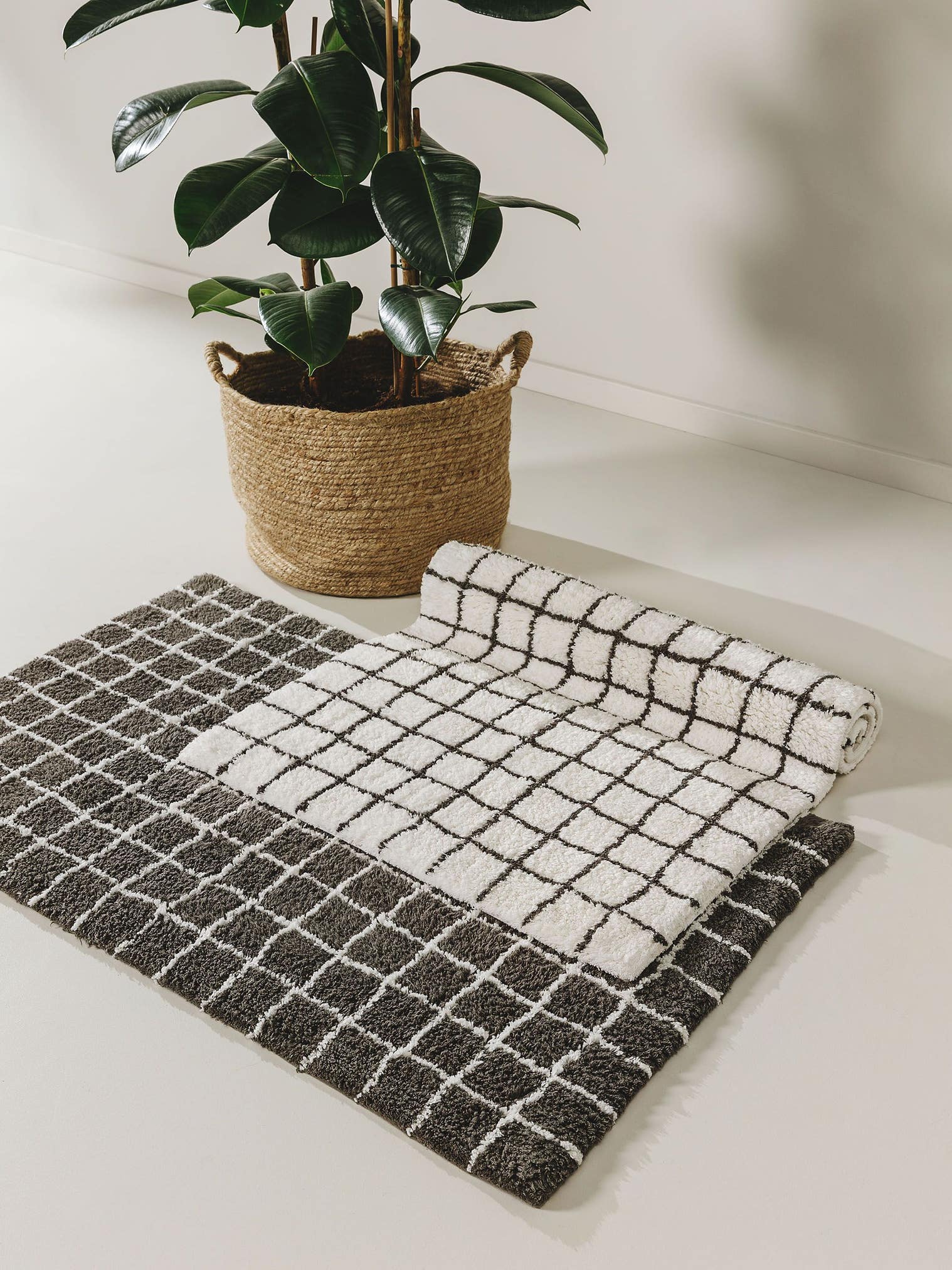 Tappeto di 100% Cotone in Grigio con pelo alto 6 - 10 mm da benuta Nest