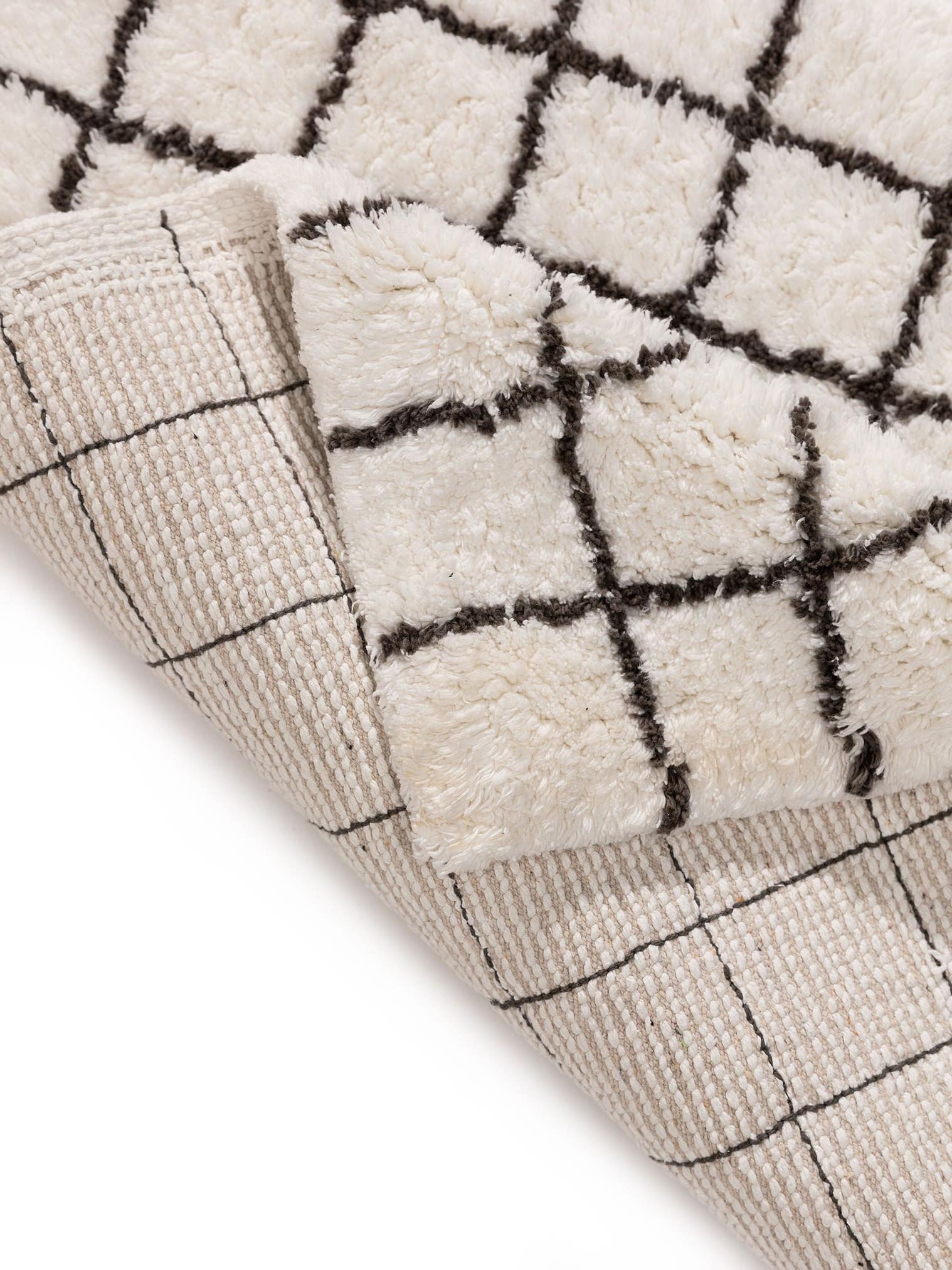 Tapete de 100% algodão em Branco com pelo de 6 a 10 mm de altura da benuta Nest