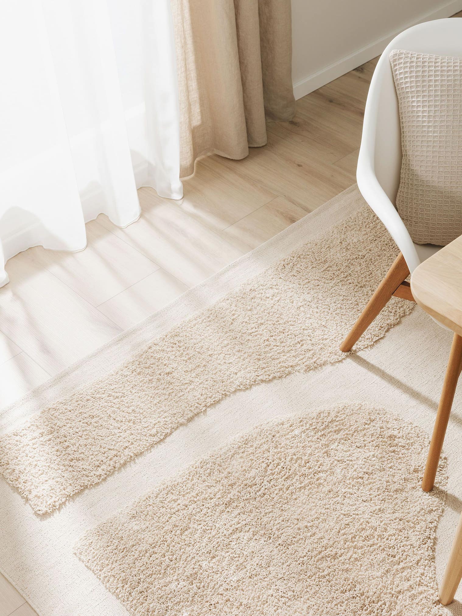 Tapis en 100% Coton (organic) en Beige avec une pile de 6 - 10 mm de hauteur de benuta Pop