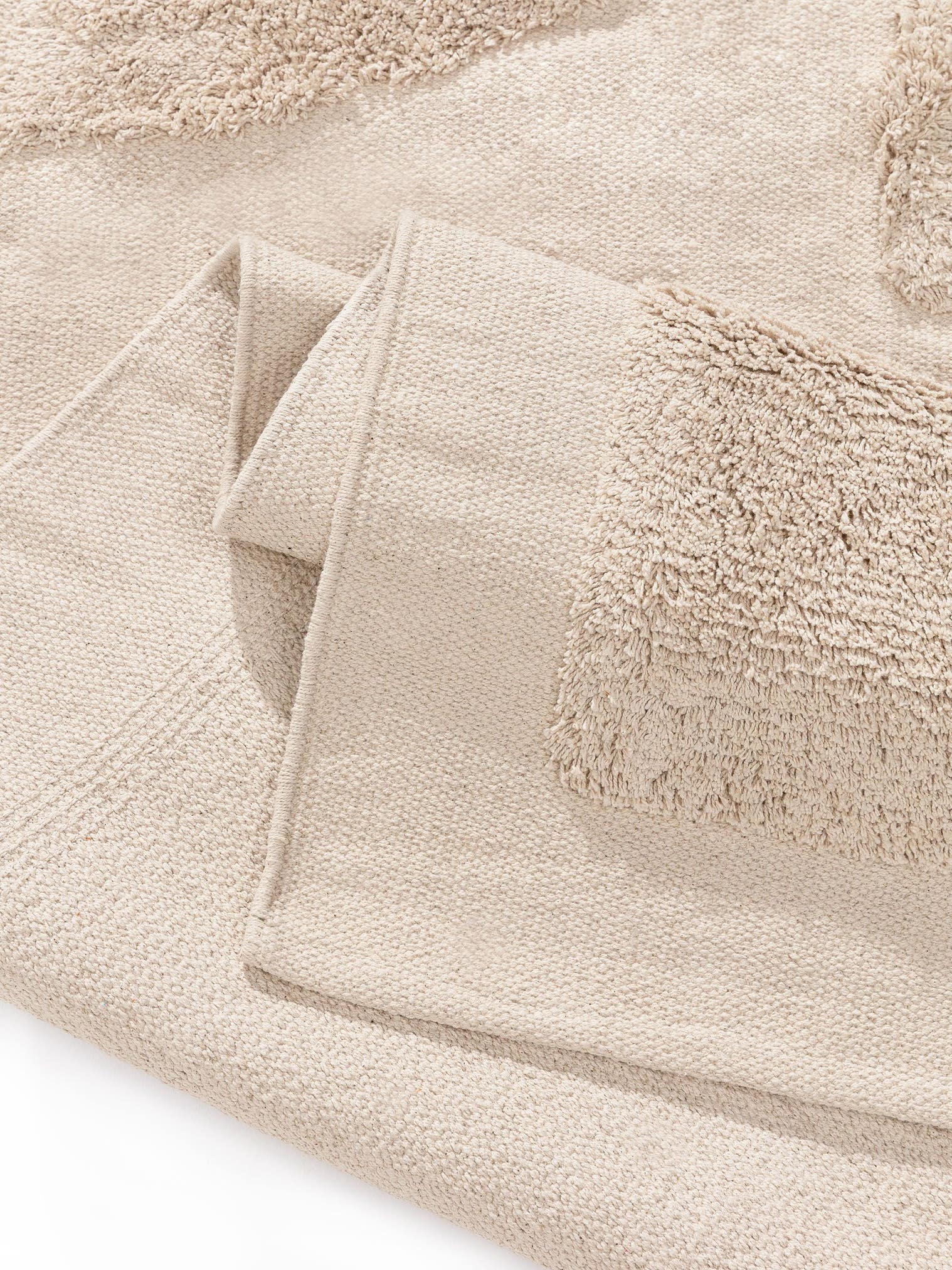 Tapis en 100% Coton (organic) en Beige avec une pile de 6 - 10 mm de hauteur de benuta Pop