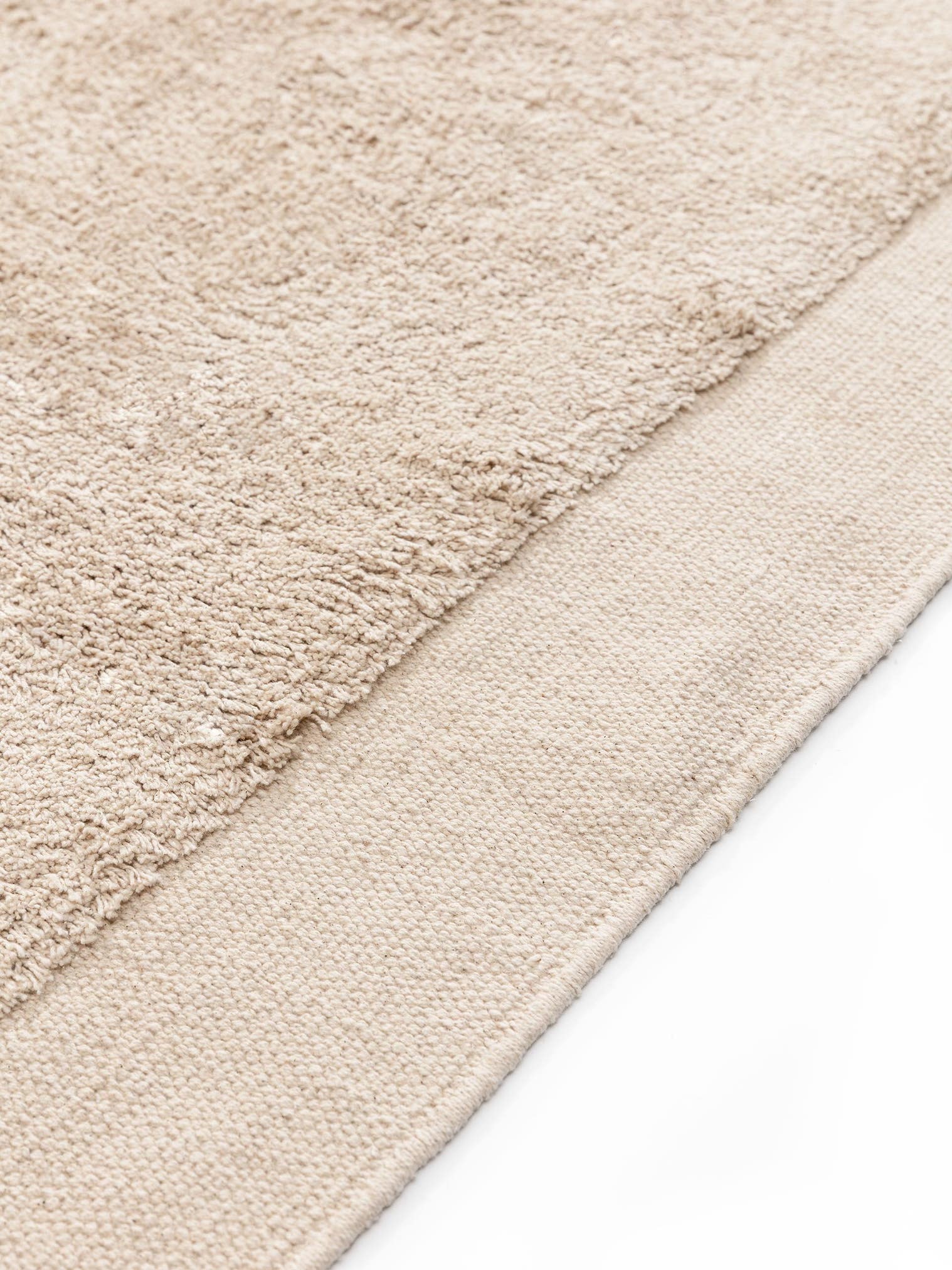 Tapis en 100% Coton (organic) en Beige avec une pile de 6 - 10 mm de hauteur de benuta Pop