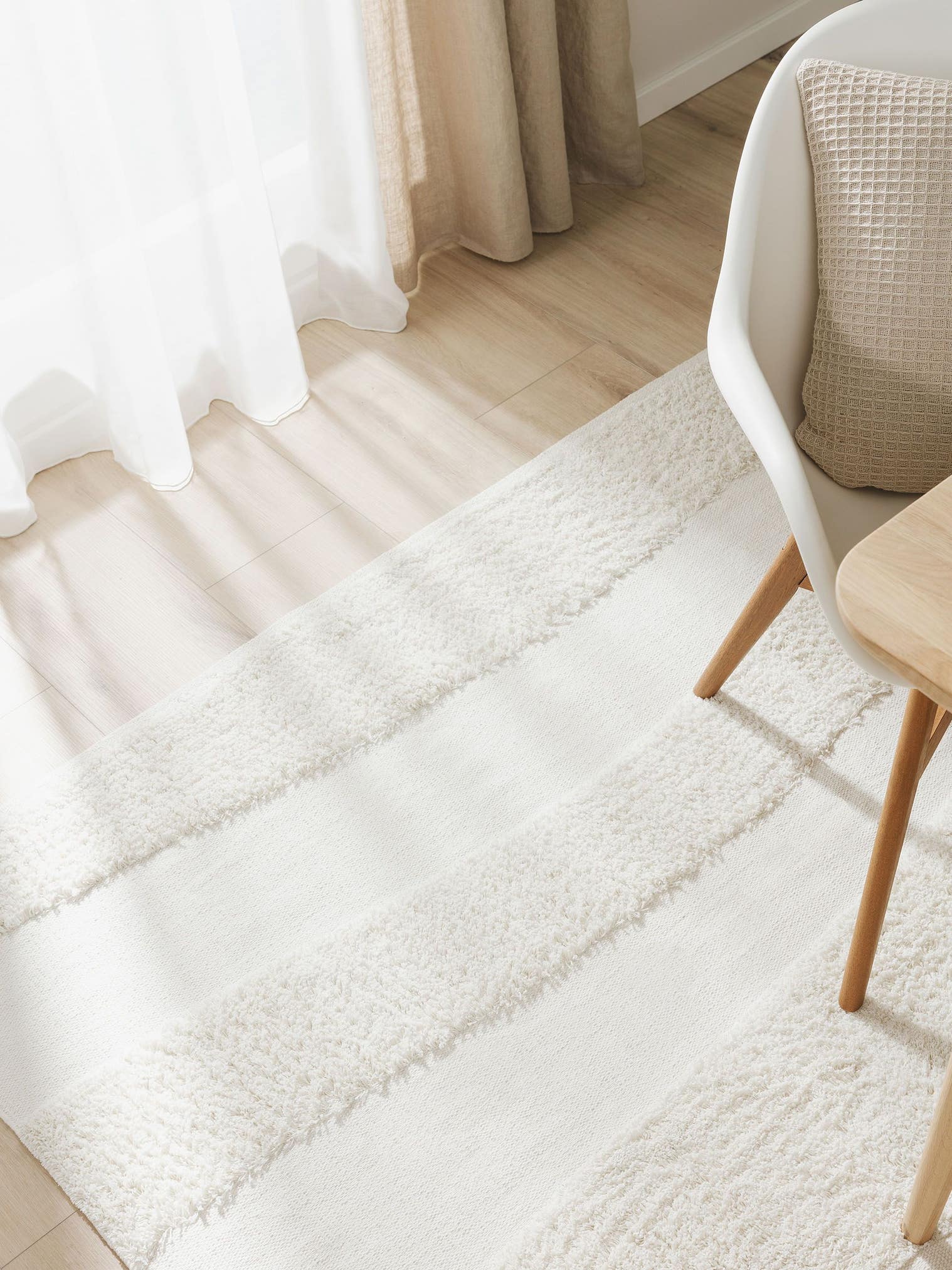 Teppich aus 100% Baumwolle (organic) in Beige mit 6 bis 10 mm hohem Flor von benuta Pop