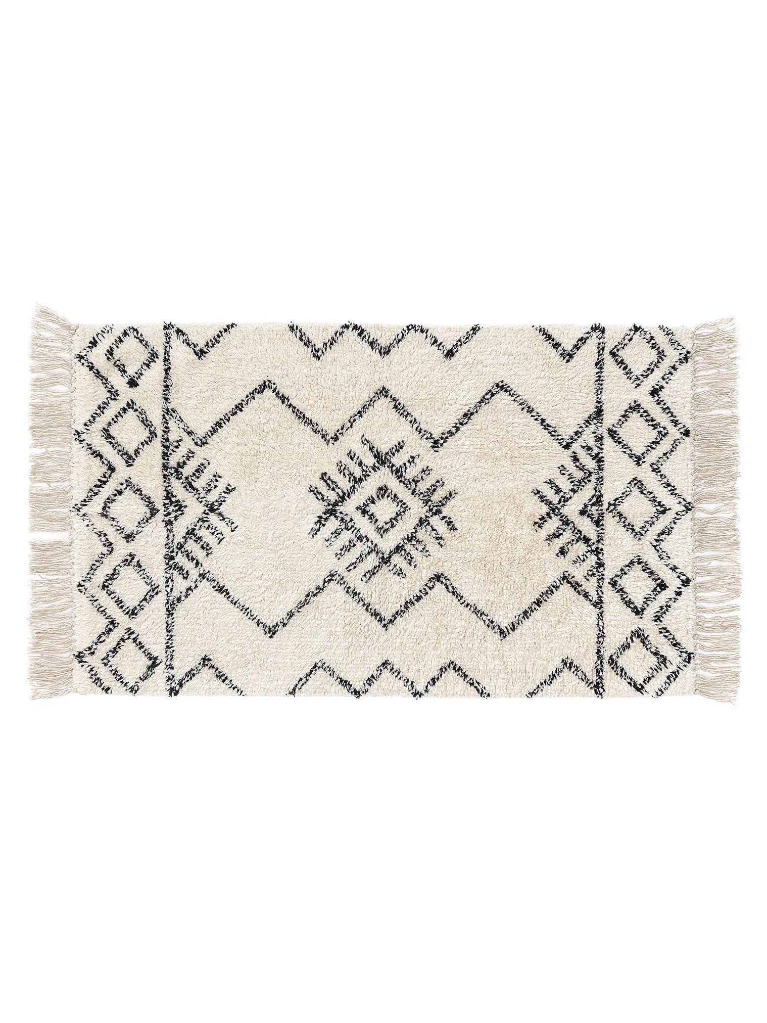 Teppich aus 100% Baumwolle in Beige mit 6 bis 10 mm hohem Flor von benuta Nest