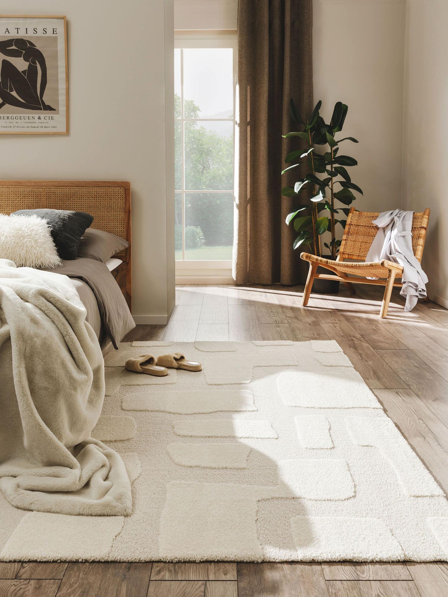 Tapis en 60% Polypropylène, 40% Polyester en Beige avec une pile de 11 - 20 mm de hauteur de benuta Nest