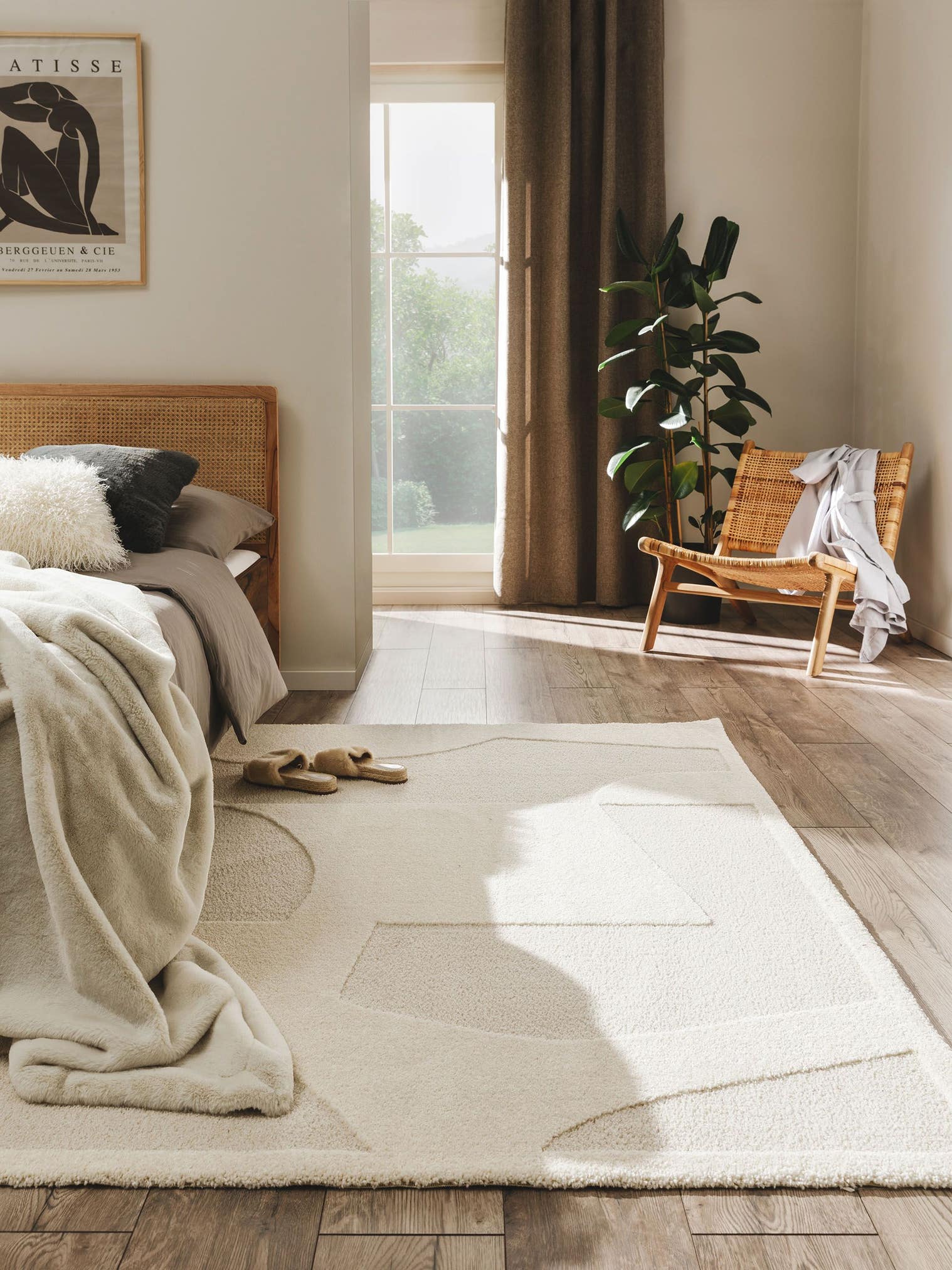 Tapis en 60% Polypropylène, 40% Polyester en Beige avec une pile de 11 - 20 mm de hauteur de benuta Nest