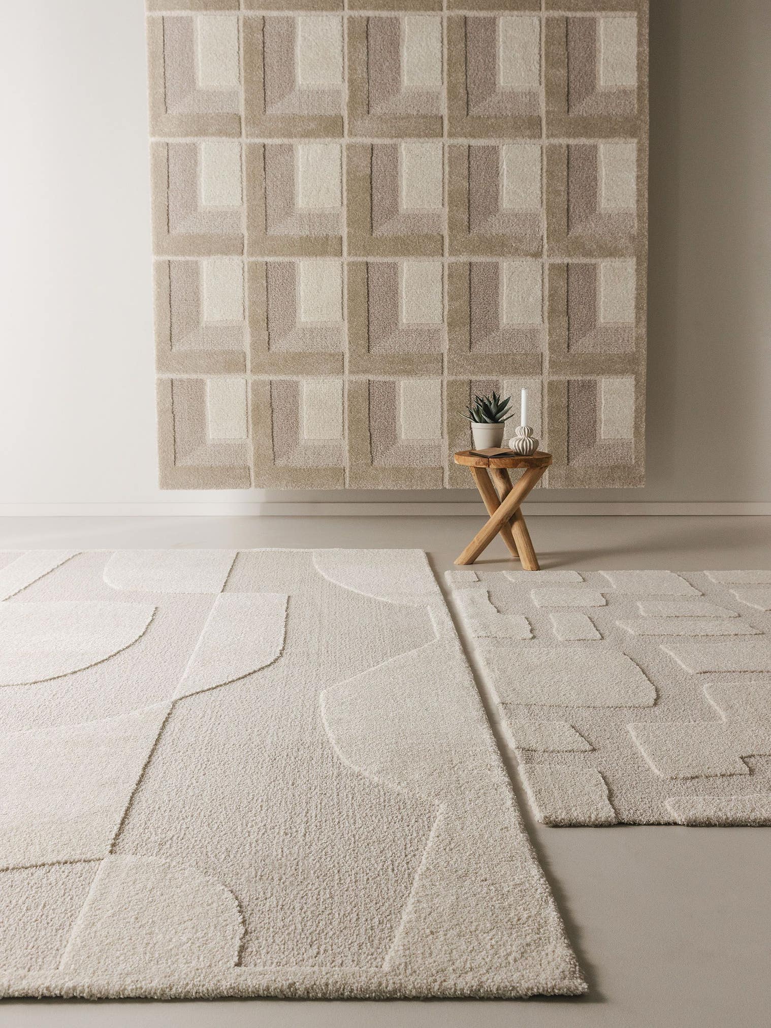 Tapis en 60% Polypropylène, 40% Polyester en Beige avec une pile de 11 - 20 mm de hauteur de benuta Nest