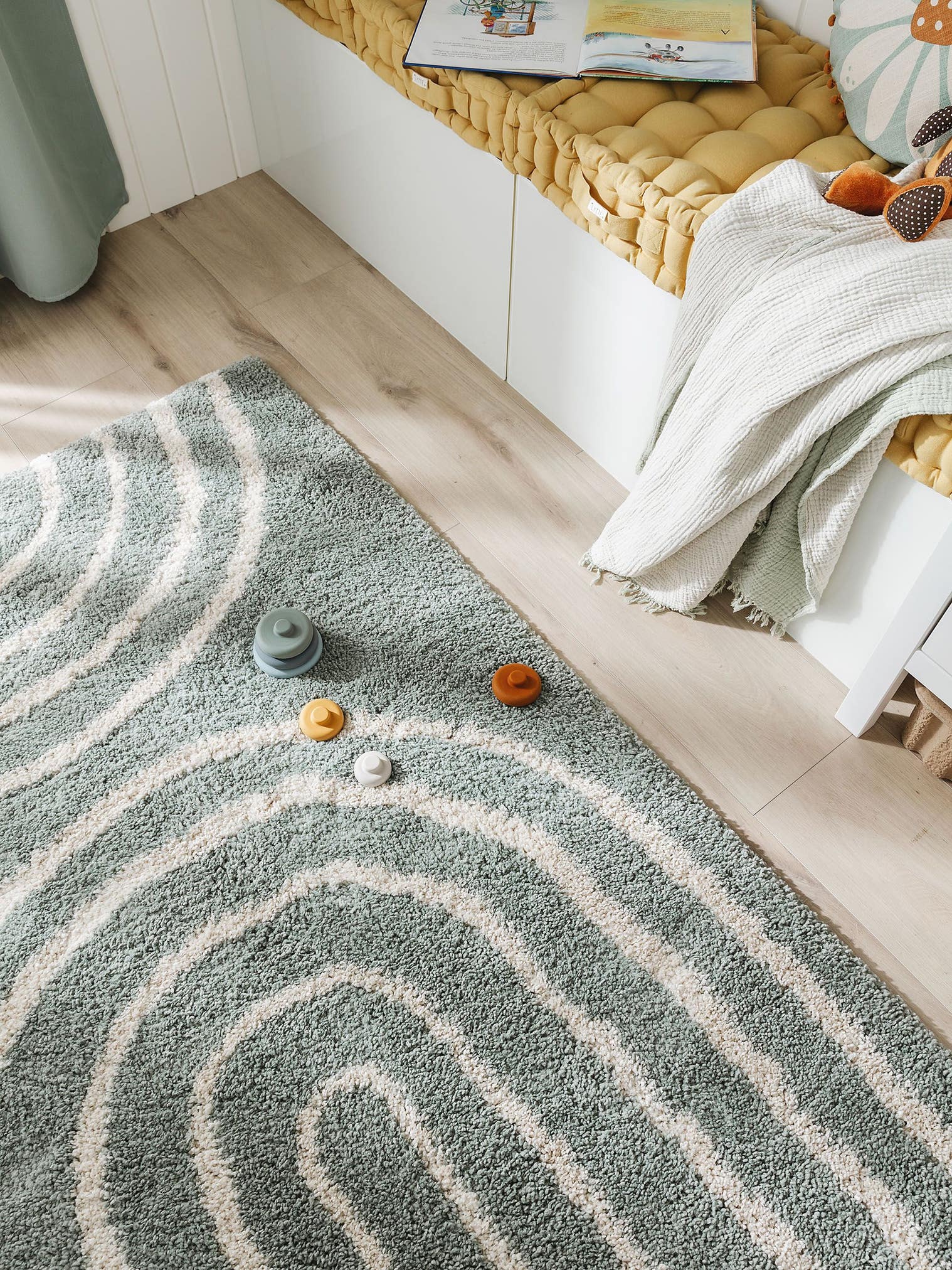 Tappeto di 100% Polipropilene in Azzurro con pelo alto 21 - 30 mm da Lytte