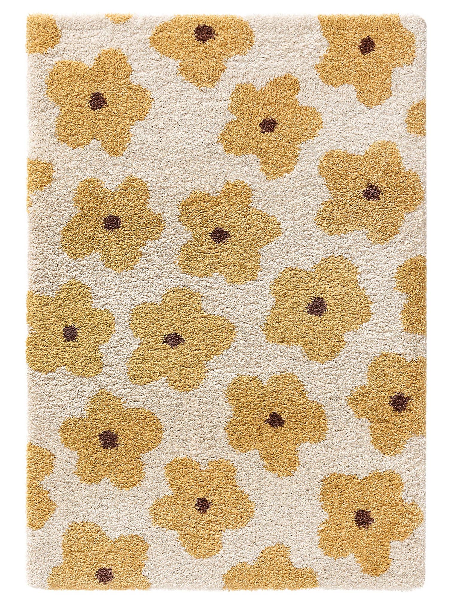 Teppich aus 100% Polypropylen in Gelb mit 21 bis 30 mm hohem Flor von Lytte