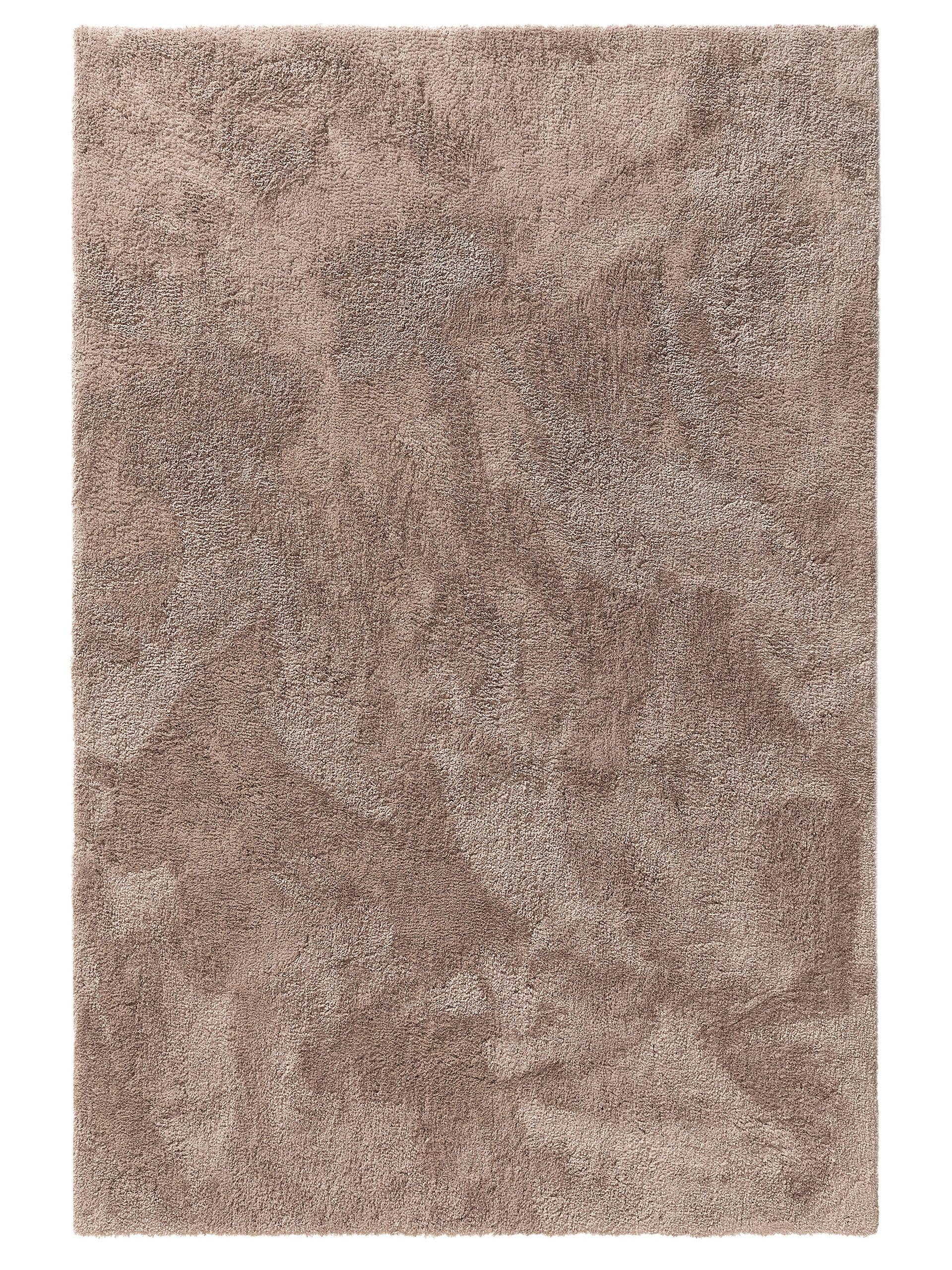 Rug made of 100% Polyester in Taupe with a 31 - 40 mm high pile by benuta Nest