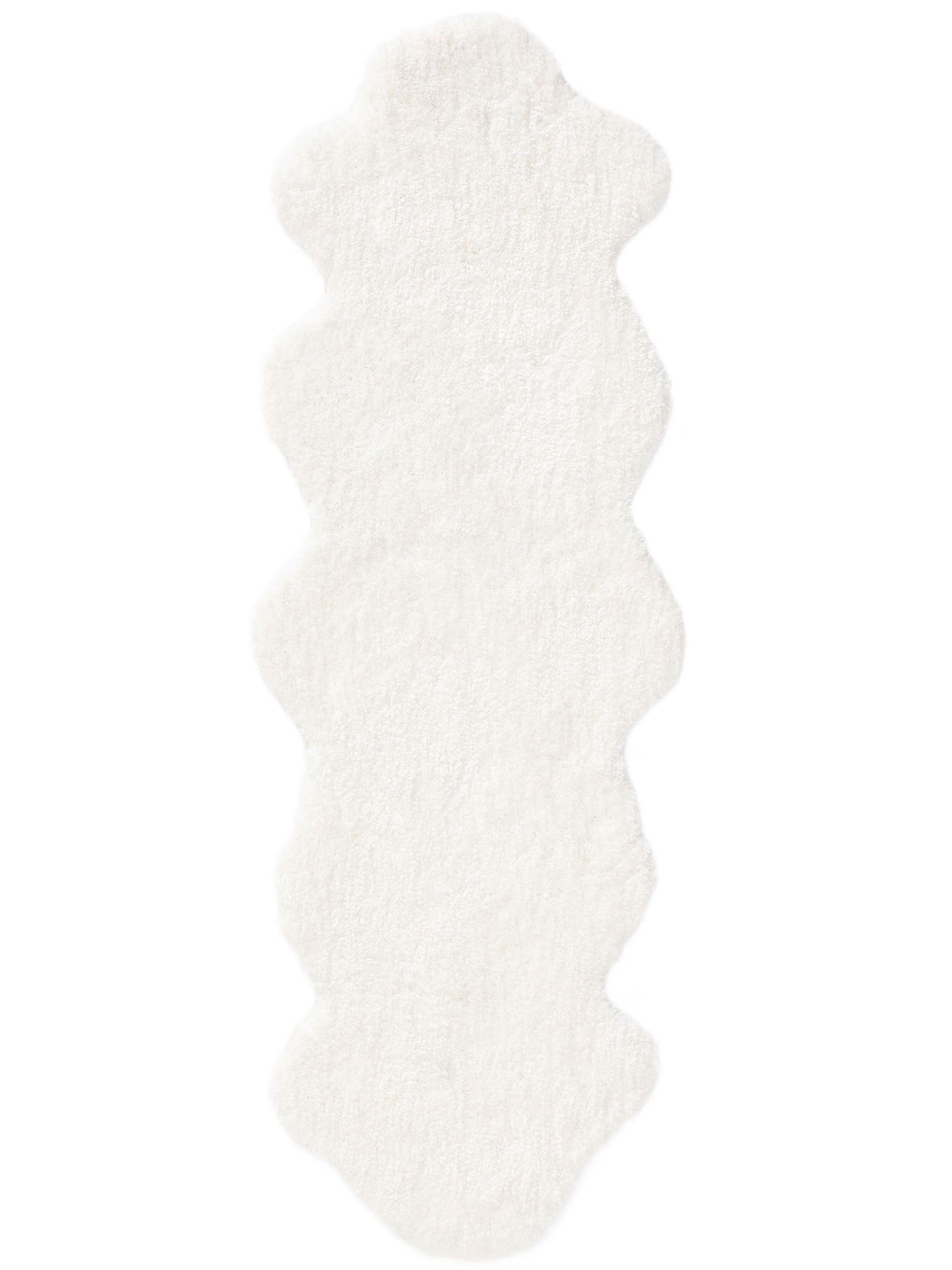 Teppich aus 100% Polyester in Weiß mit 31 bis 40 mm hohem Flor von benuta Nest