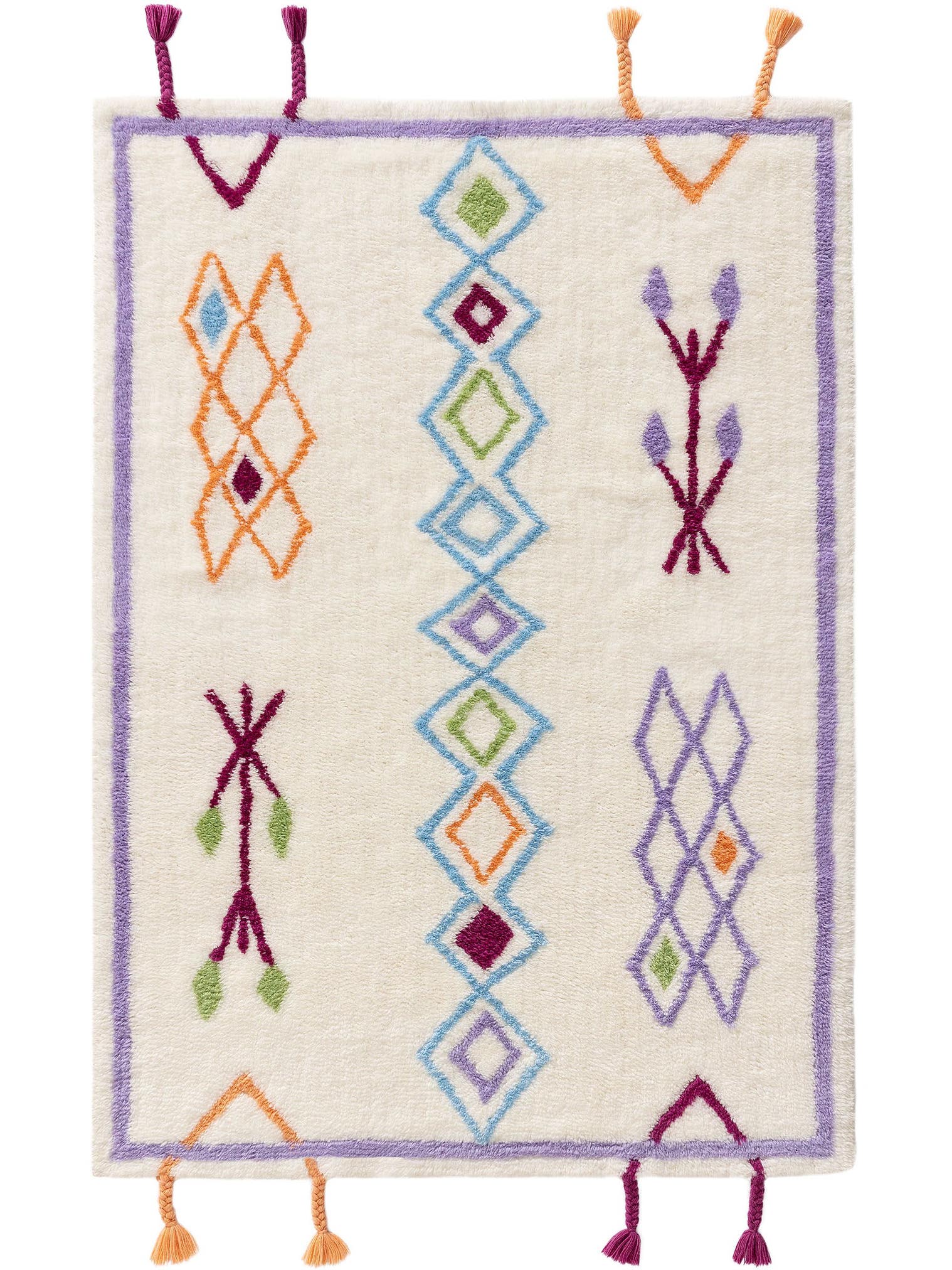 Teppich aus 100% Wolle in Multicolor mit 11 bis 20 mm hohem Flor von Lytte