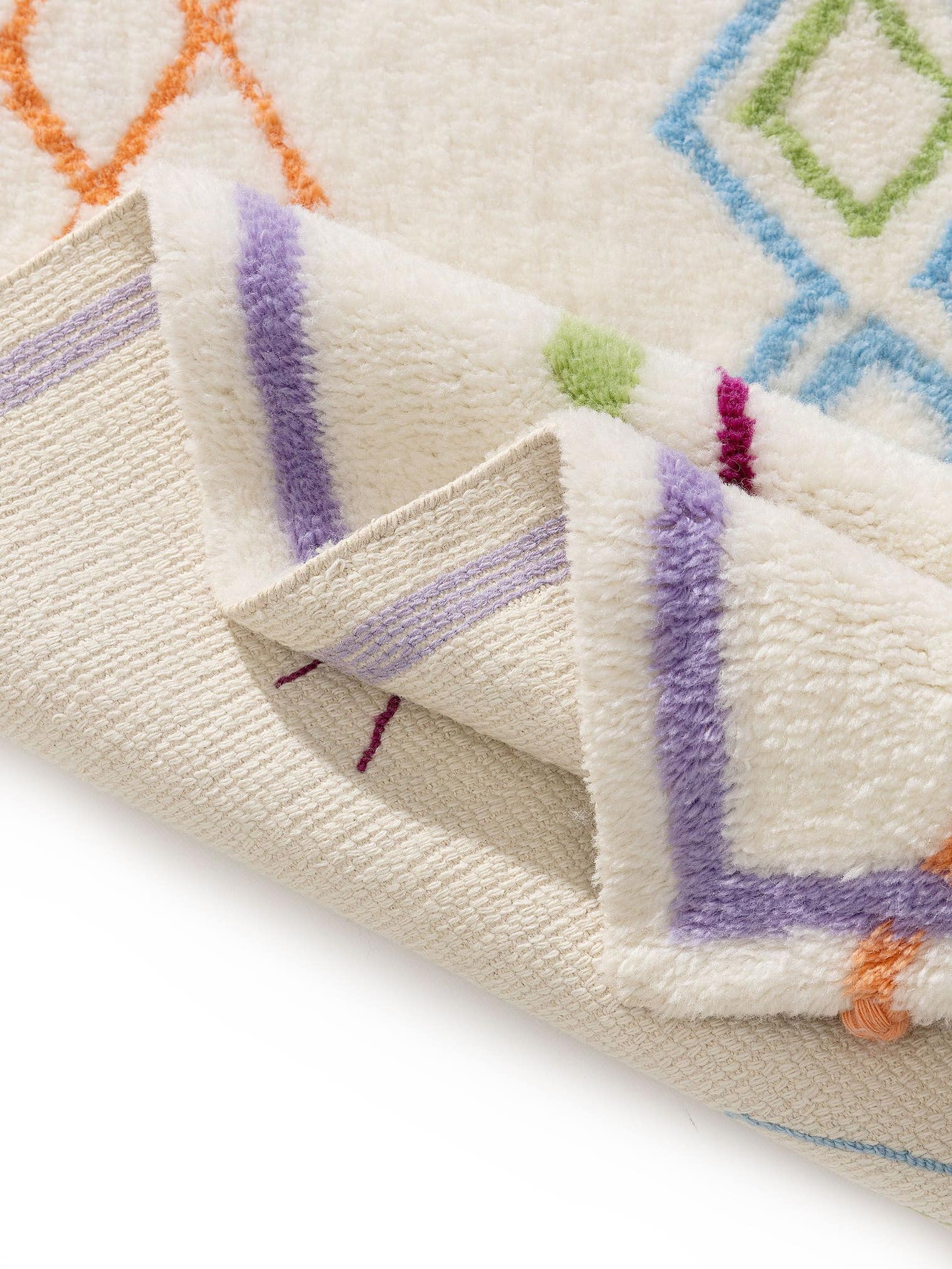 Teppich aus 100% Wolle in Multicolor mit 11 bis 20 mm hohem Flor von Lytte