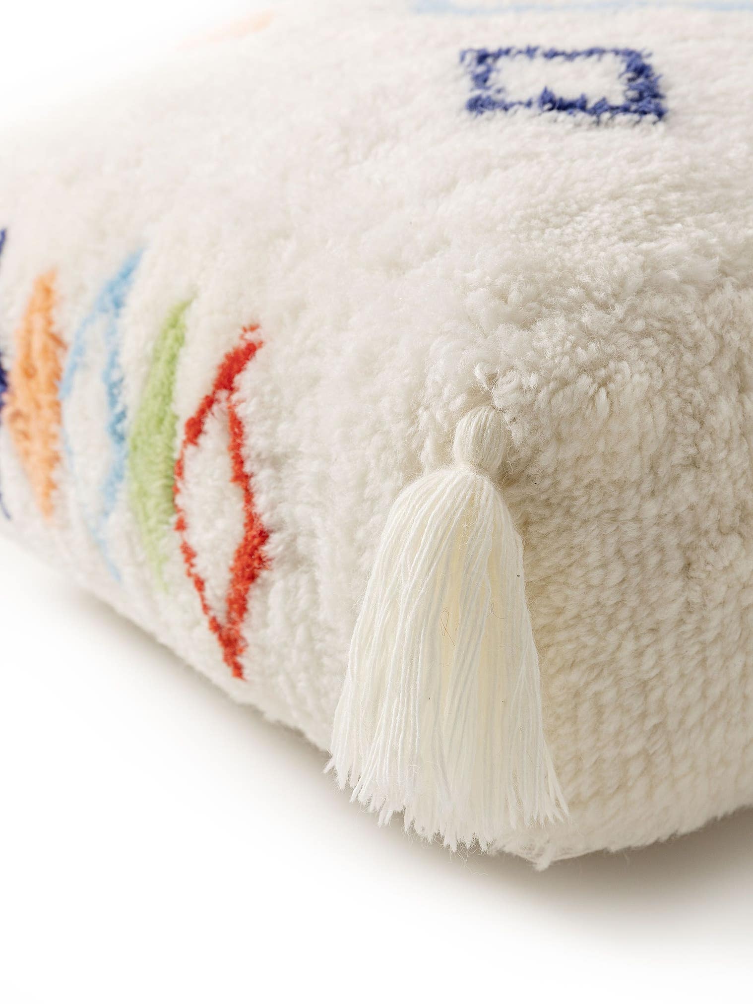 Pouf en laine fait main Malika Multicouleur en motif Berbère en 100% Laine de Lytte