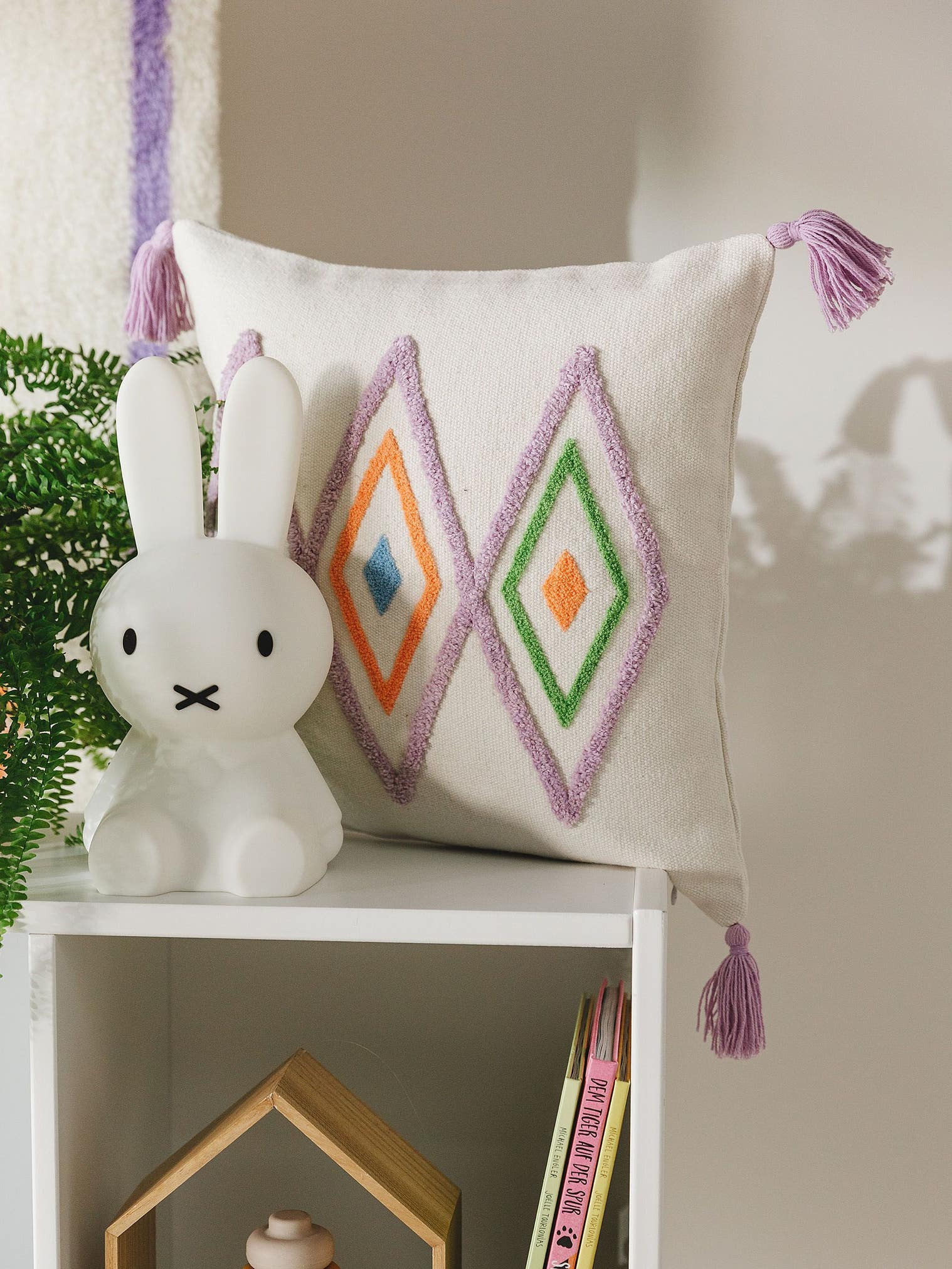 Housse de coussin Malika Multicouleur en motif Berbère en 95% Coton, 5% Acrylique de Lytte